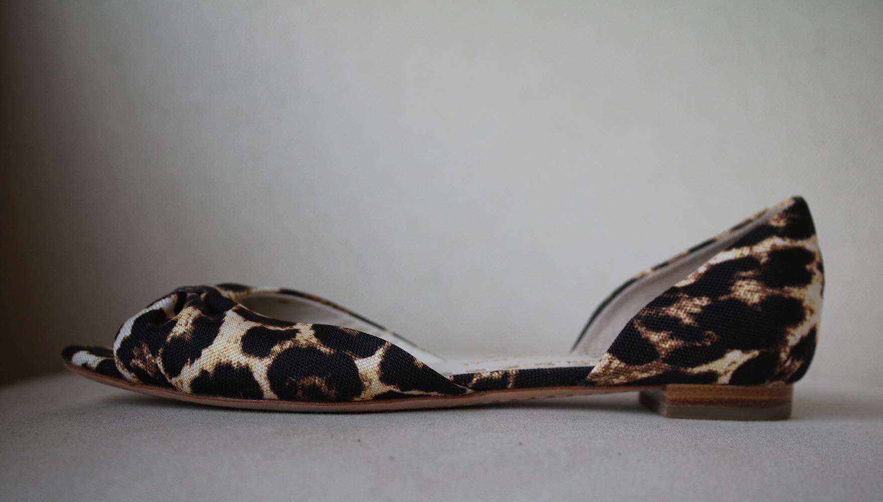 ALICE AND OLIVIA HARRIS LEOPARD PRINT PEEP TOE FLATS EU 40 UK 7 US 10 - Image 2