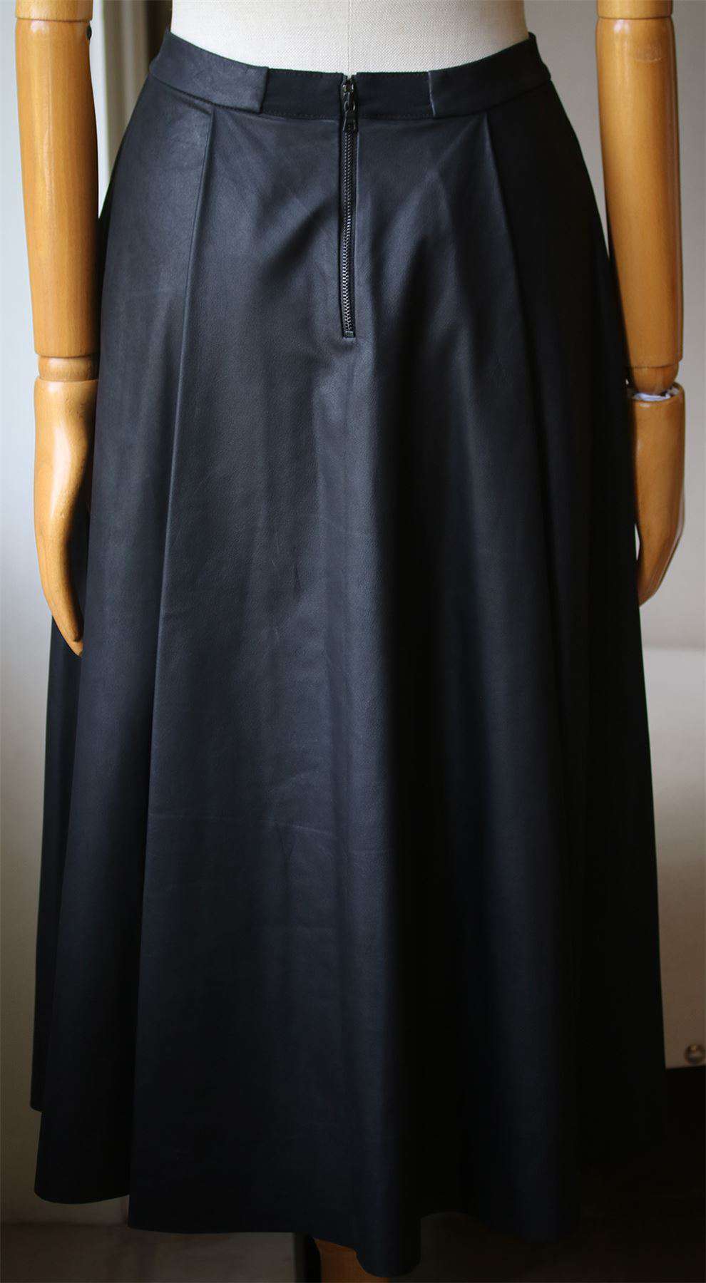 ALICE AND OLIVIA LEATHER MIDI SKIRT US 4 UK 8 - Image 3