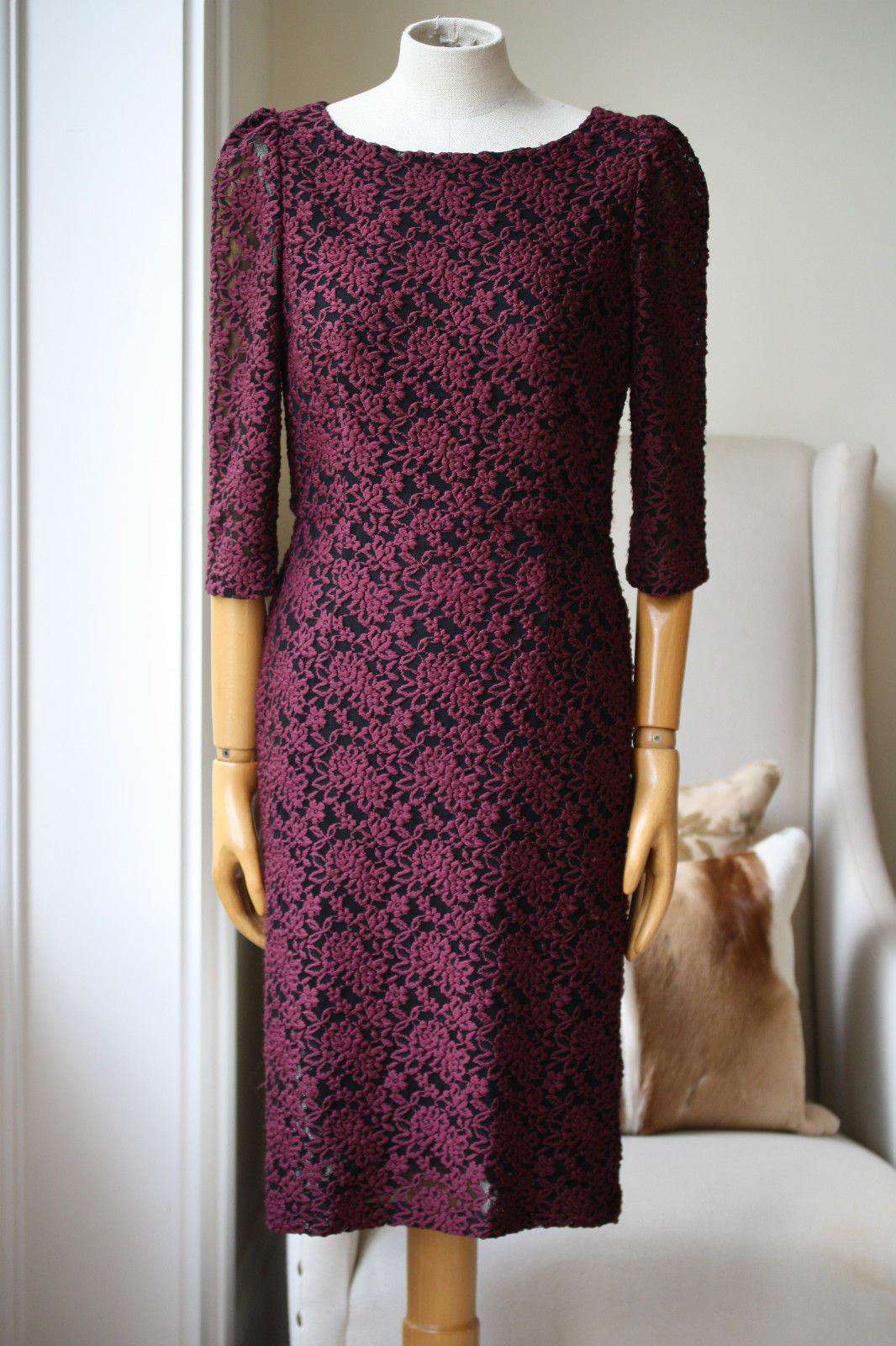 ALICE AND OLIVIA MARCH RED LACE OPEN BACK DRESS US 10 UK 14 - Image 3