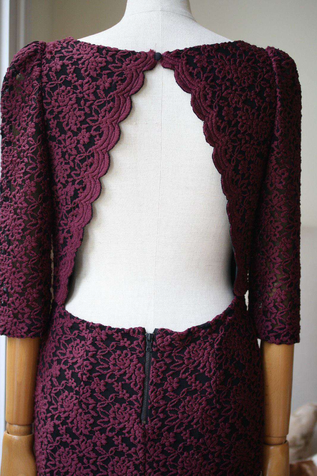 ALICE AND OLIVIA MARCH RED LACE OPEN BACK DRESS US 10 UK 14 - Image 5