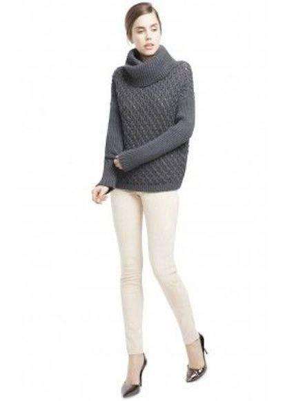 ALICE AND OLIVIA ZIP FRONT SUEDE LEGGINGS US 8 UK 12