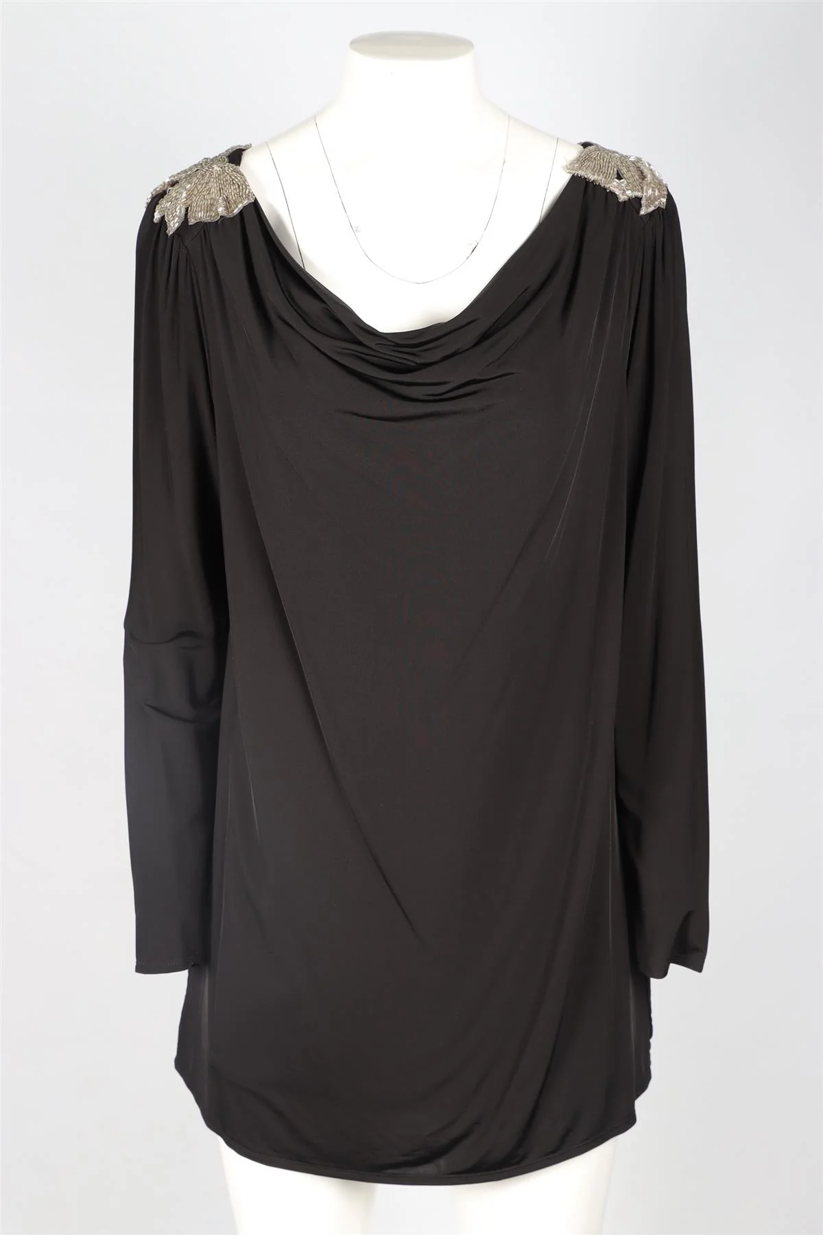 ALICE BY TEMPERLEY BLACK JERSEY TOP UK 14 - Image 2