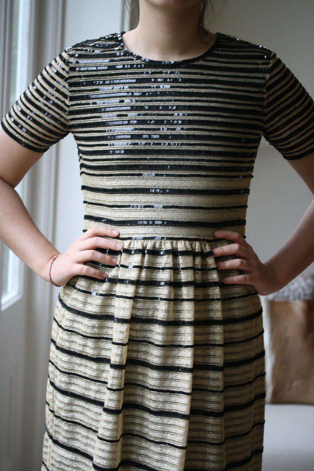 ALICE BY TEMPERLEY GOLD AND BLACK SEQUIN MAXI DRESS UK 12 US 8 - Image 2