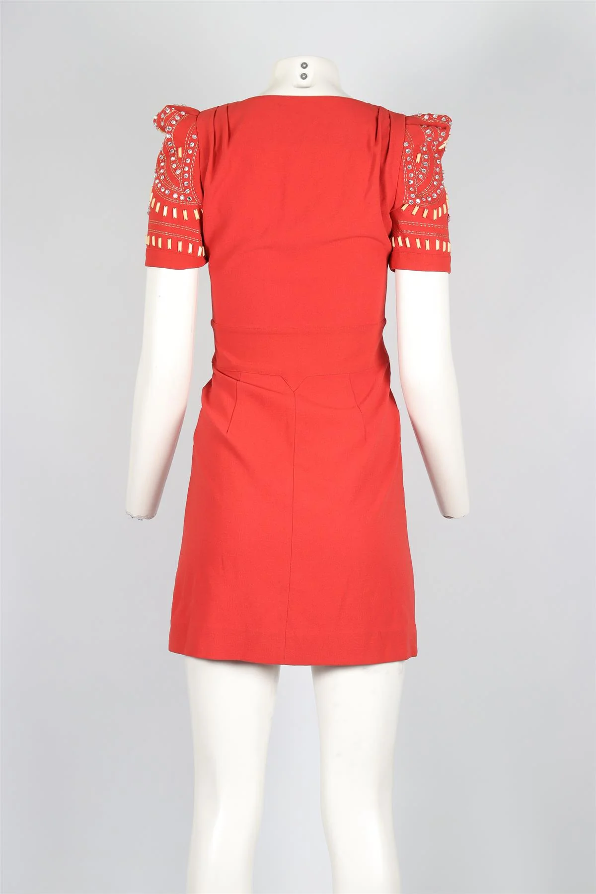 ALICE BY TEMPERLEY RED COTTON DRESS UK 8 - Image 4