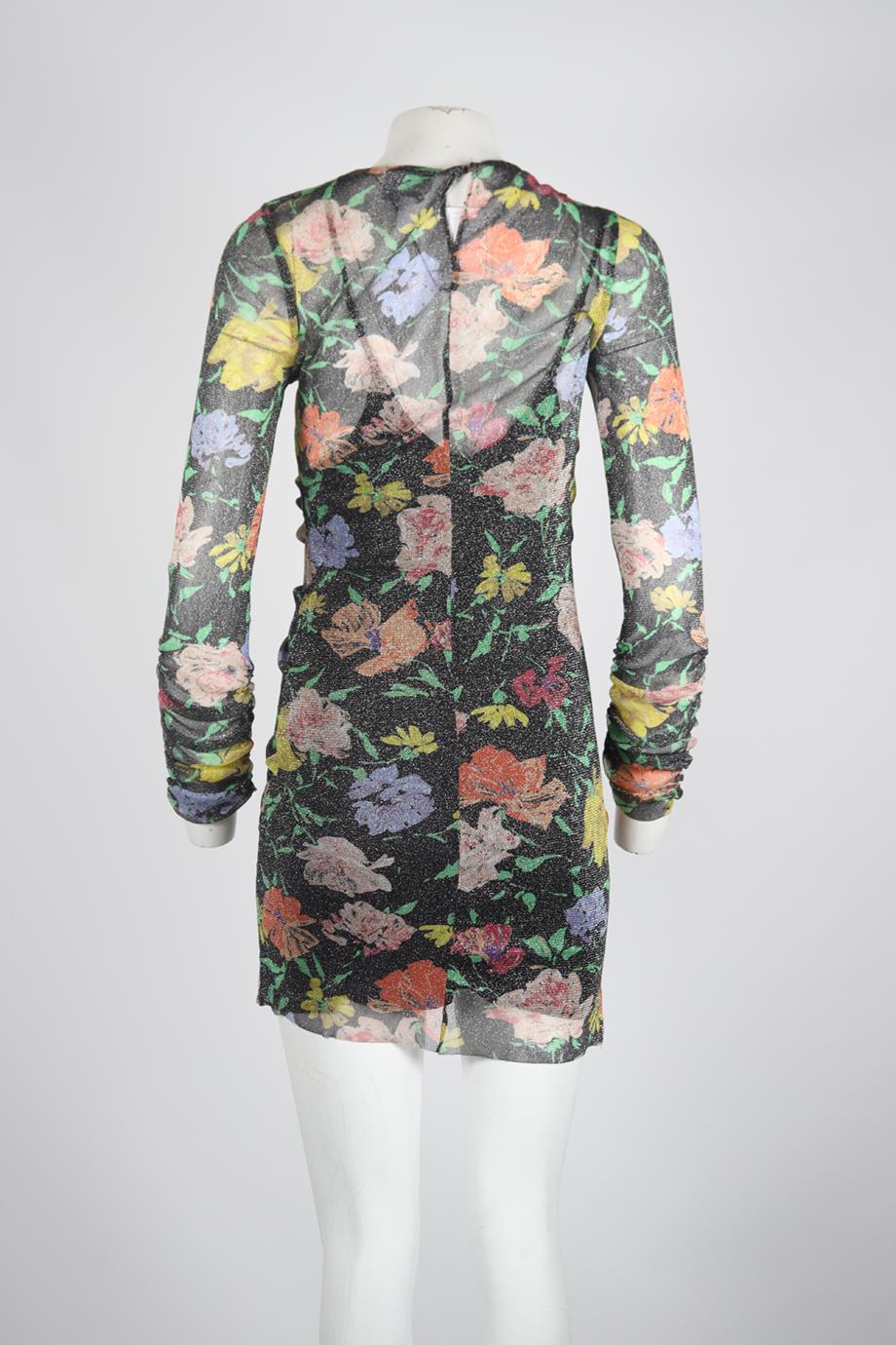 ALICE MCCALL FLORAL PRINT MESH MINI DRESS AU 8 UK 8 - Image 4