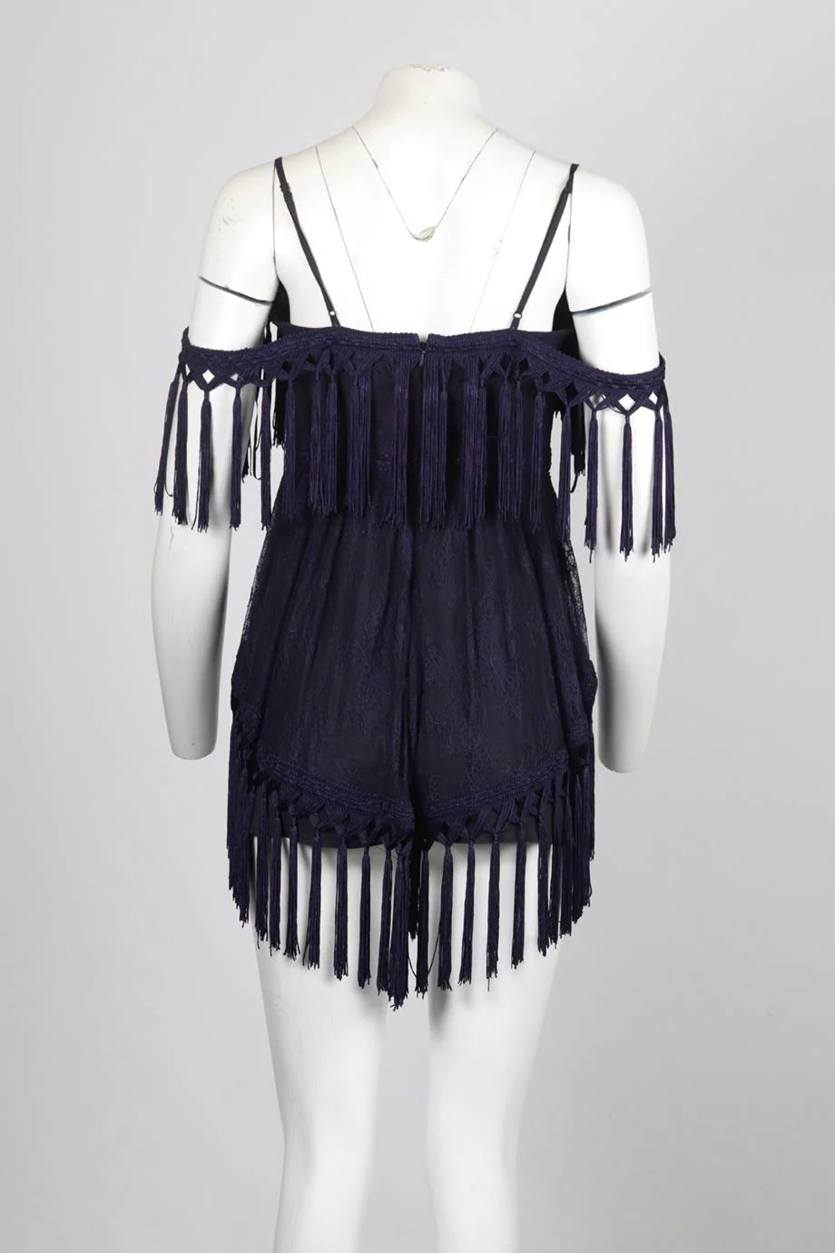 ALICE MCCALL FRINGED LACE AND CREPE MINI DRESS US 4 UK 8 - Image 4