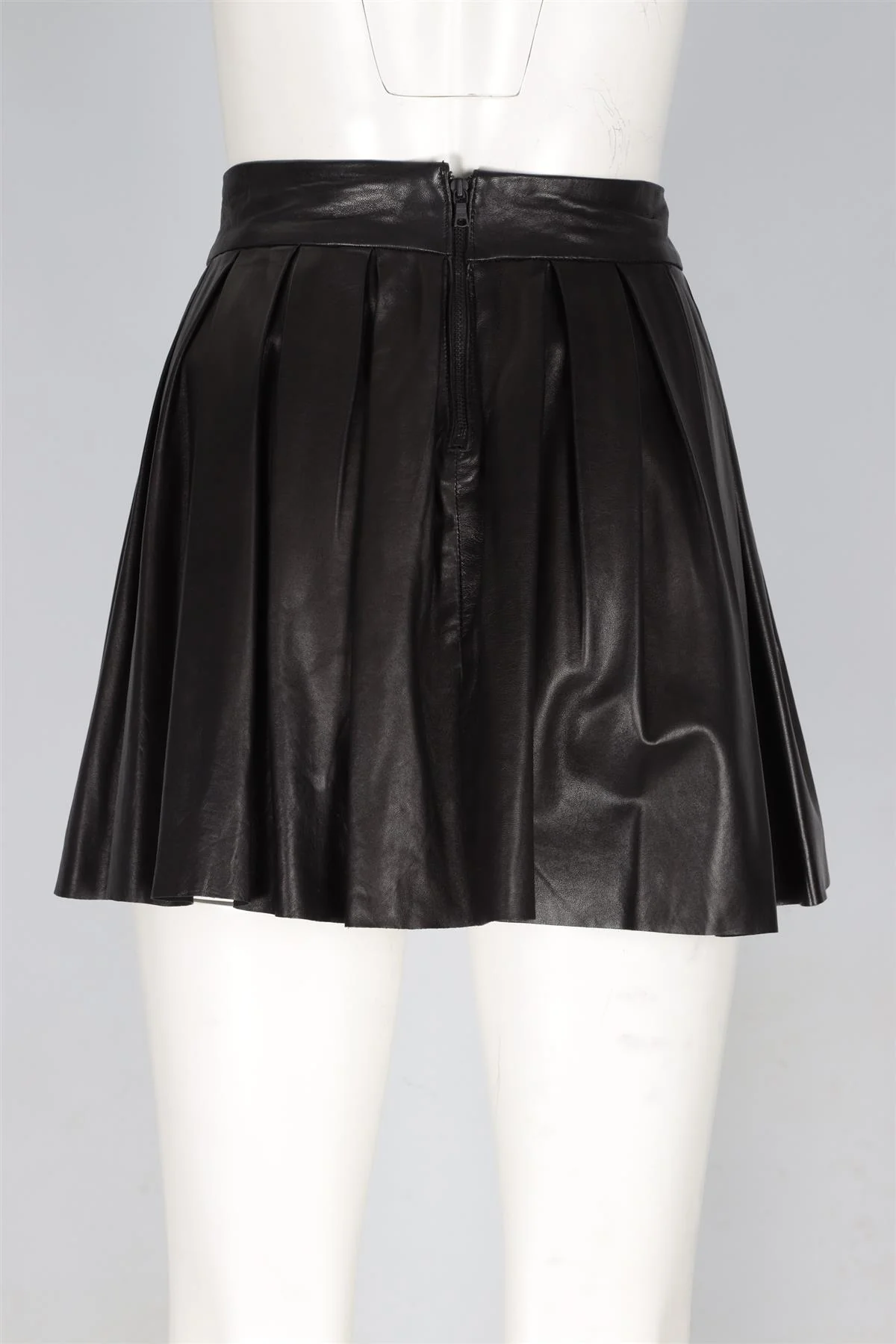ALICE + OLIVIA BLACK LEATHER MINI SKIRT US 8 UK 12 - Image 4