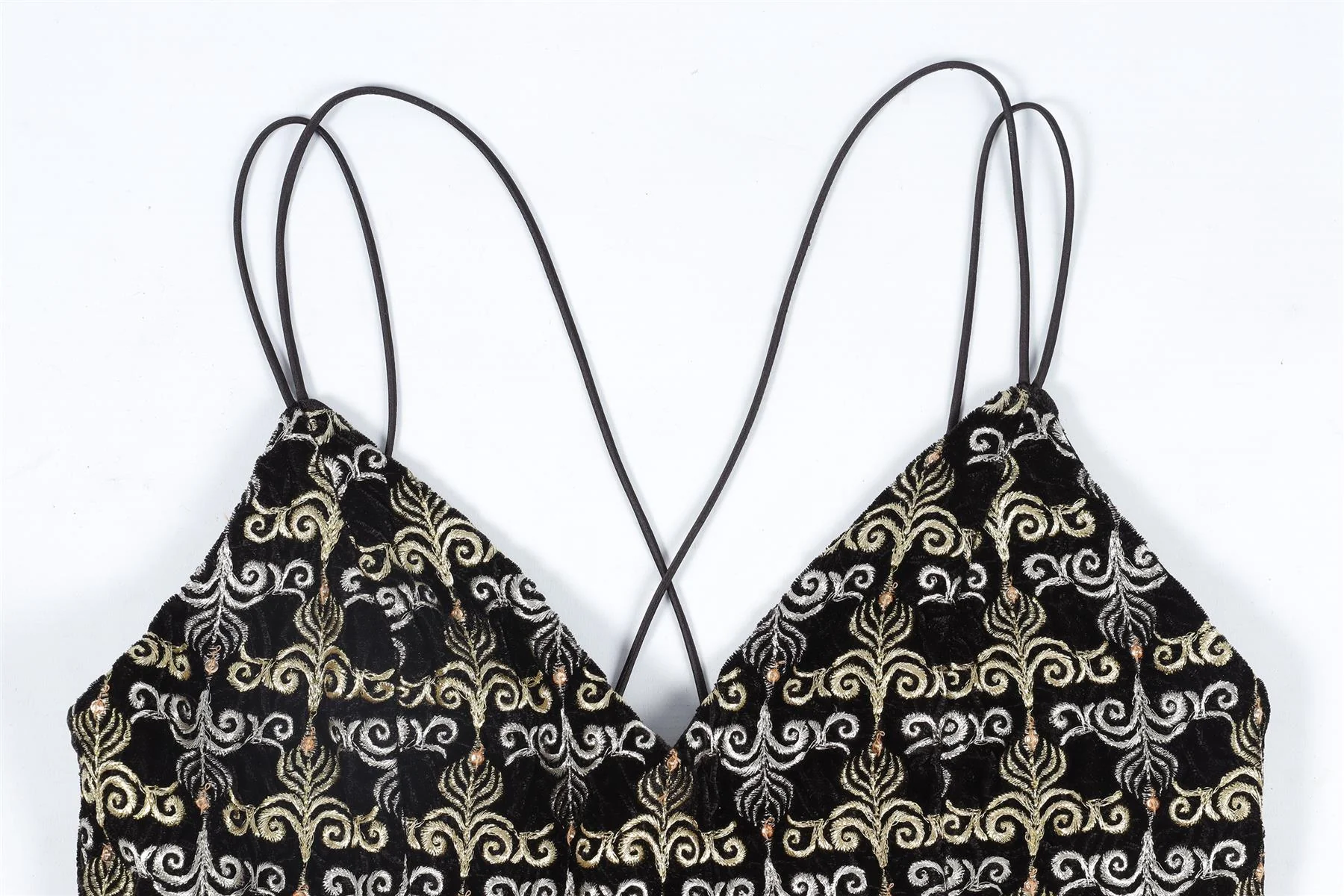 ALICE + OLIVIA BLACK VELVET MINI DRESS US 4 UK 8 - Image 3