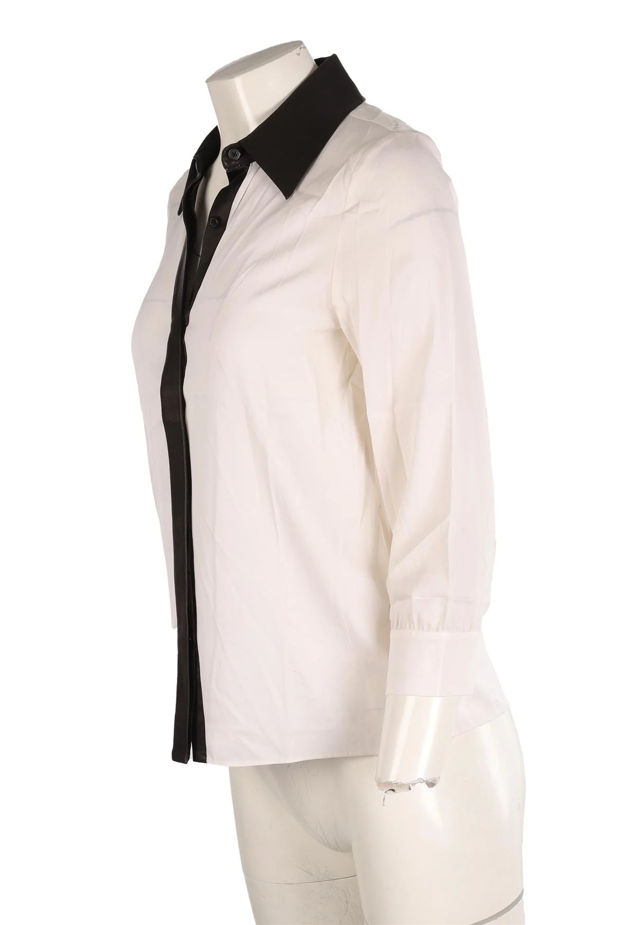 ALICE + OLIVIA CREAM SILK SHIRT SMALL - Image 3