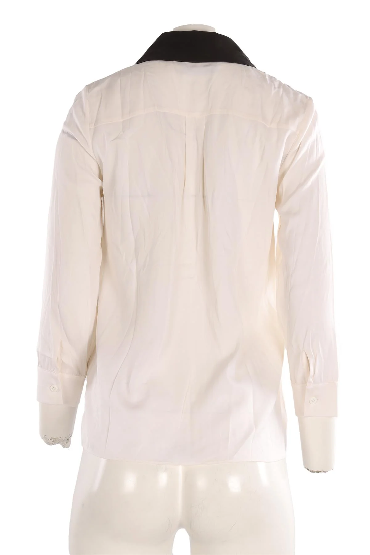 ALICE + OLIVIA CREAM SILK SHIRT SMALL - Image 4