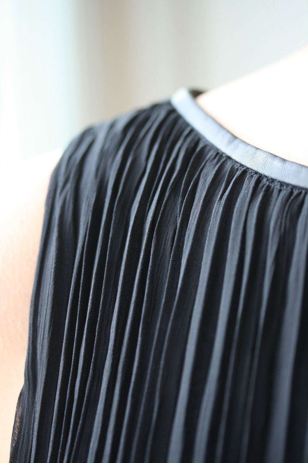 ALICE + OLIVIA JAYDEN PLEATED CHIFFON BLACK MAXI DRESS SMALL - Image 6