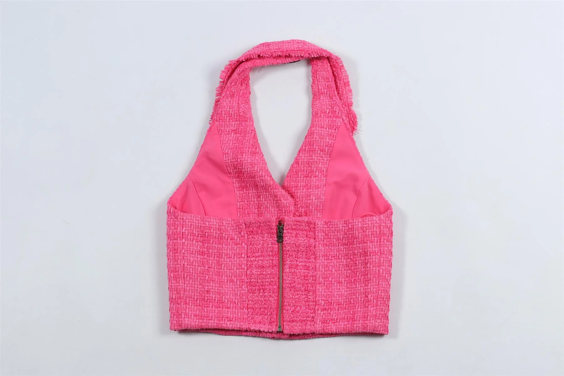 ALICE + OLIVIA PINK TWEED TOP US 0 UK 4 - Image 4