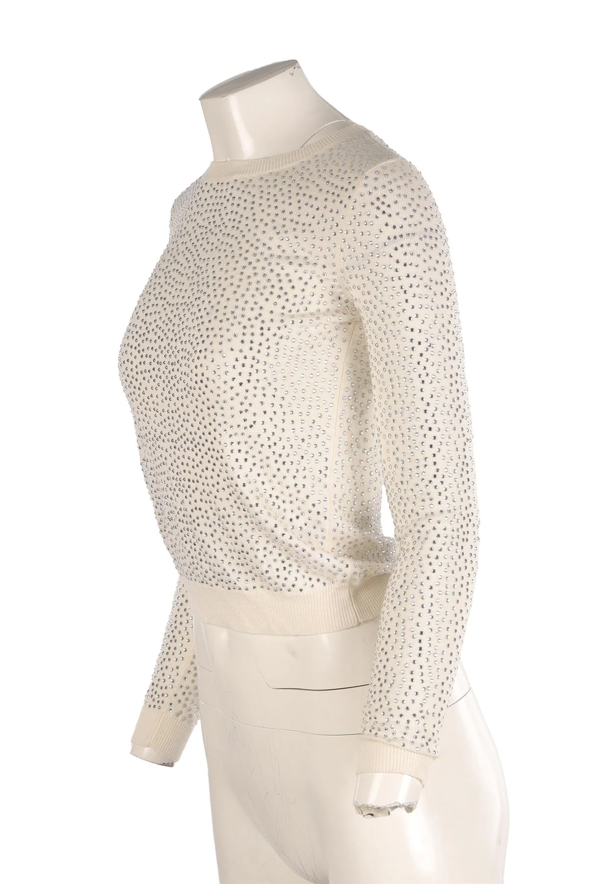 ALICE + OLIVIA WHITE WOOL SWEATER XSMALL - Image 3
