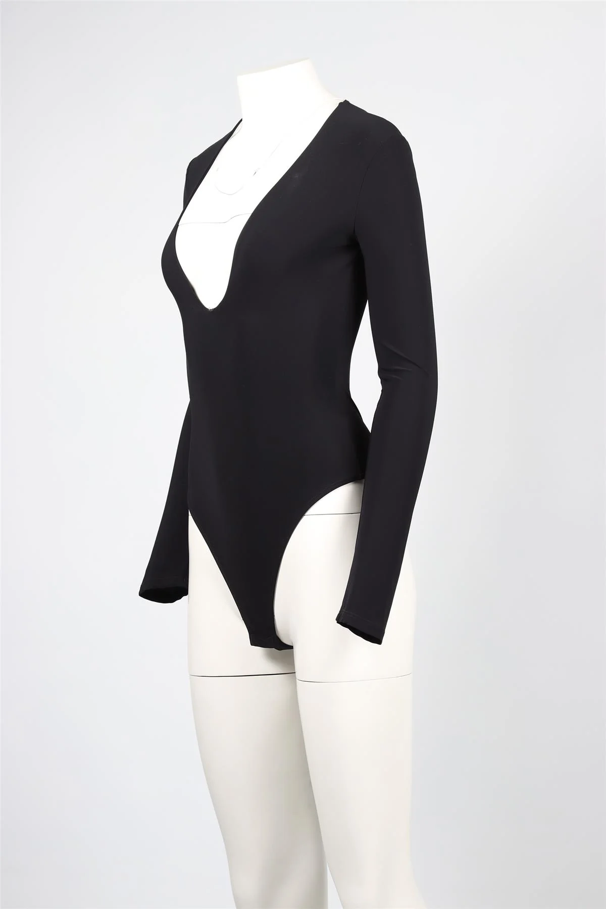 ALIX NYC BLACK JERSEY BODYSUIT MEDIUM - Image 3