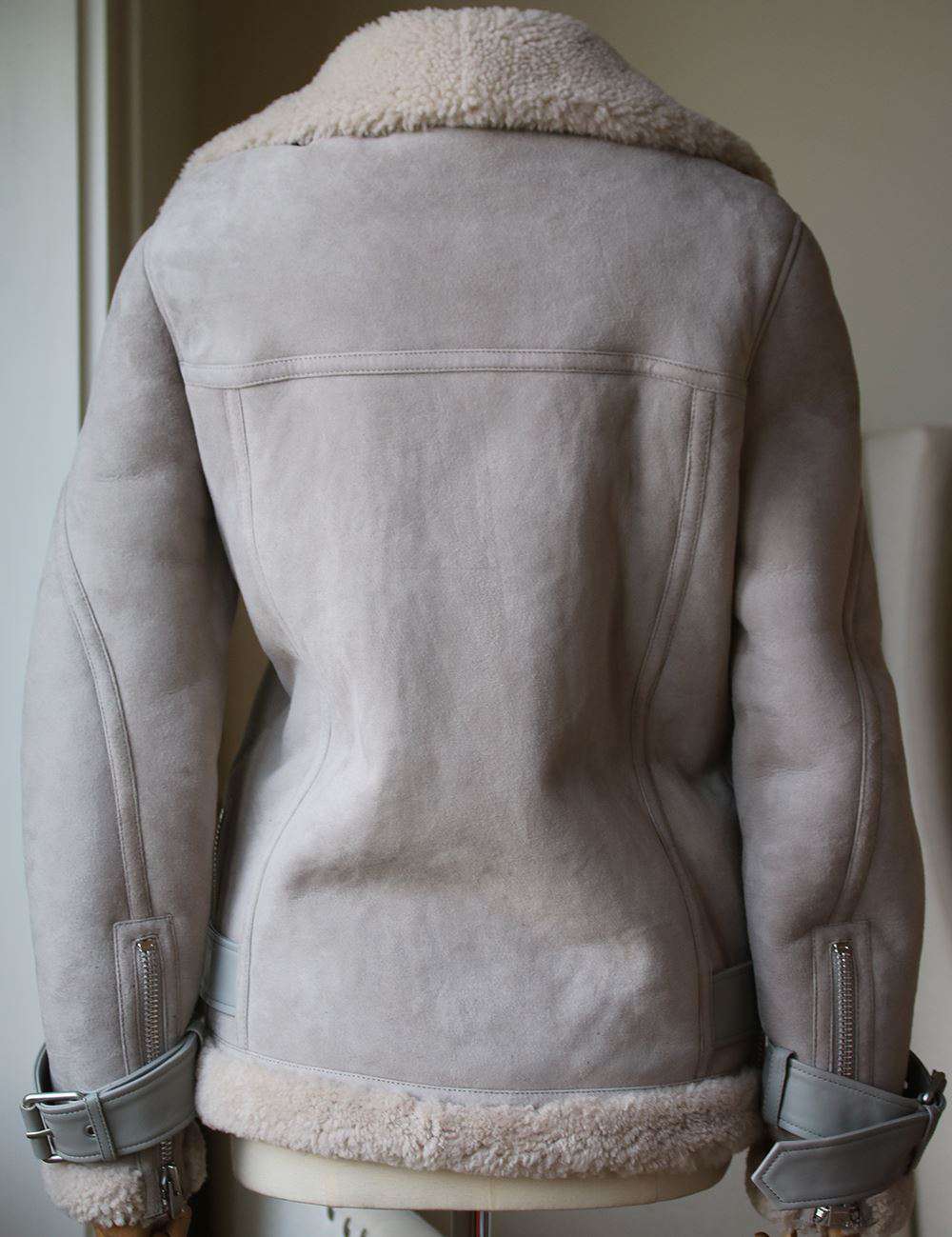 ALL SAINTS HAWLEY OVERSIZED SHEARLING BIKER JACKET SMALL - Image 5