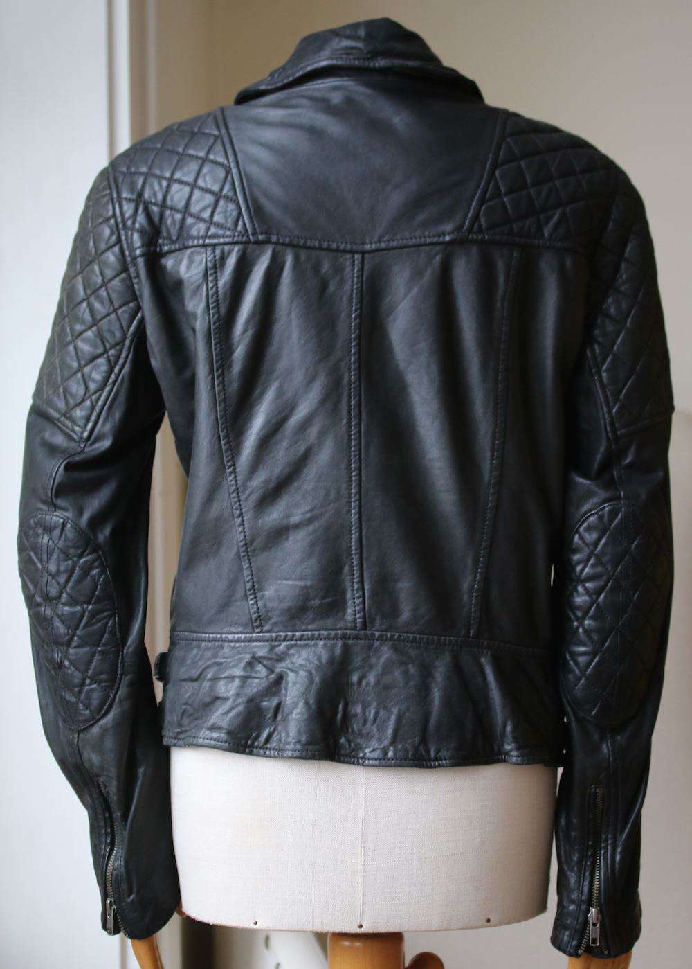 ALL SAINTS WALKER LEATHER JACKET UK 14 - Image 4