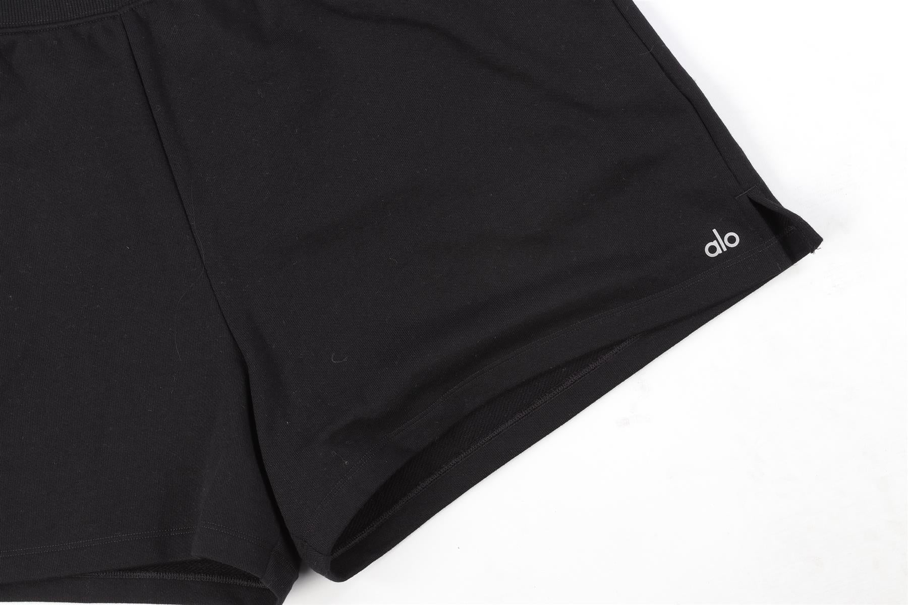 ALO YOGA BLACK COTTON SHORTS LARGE - Image 3