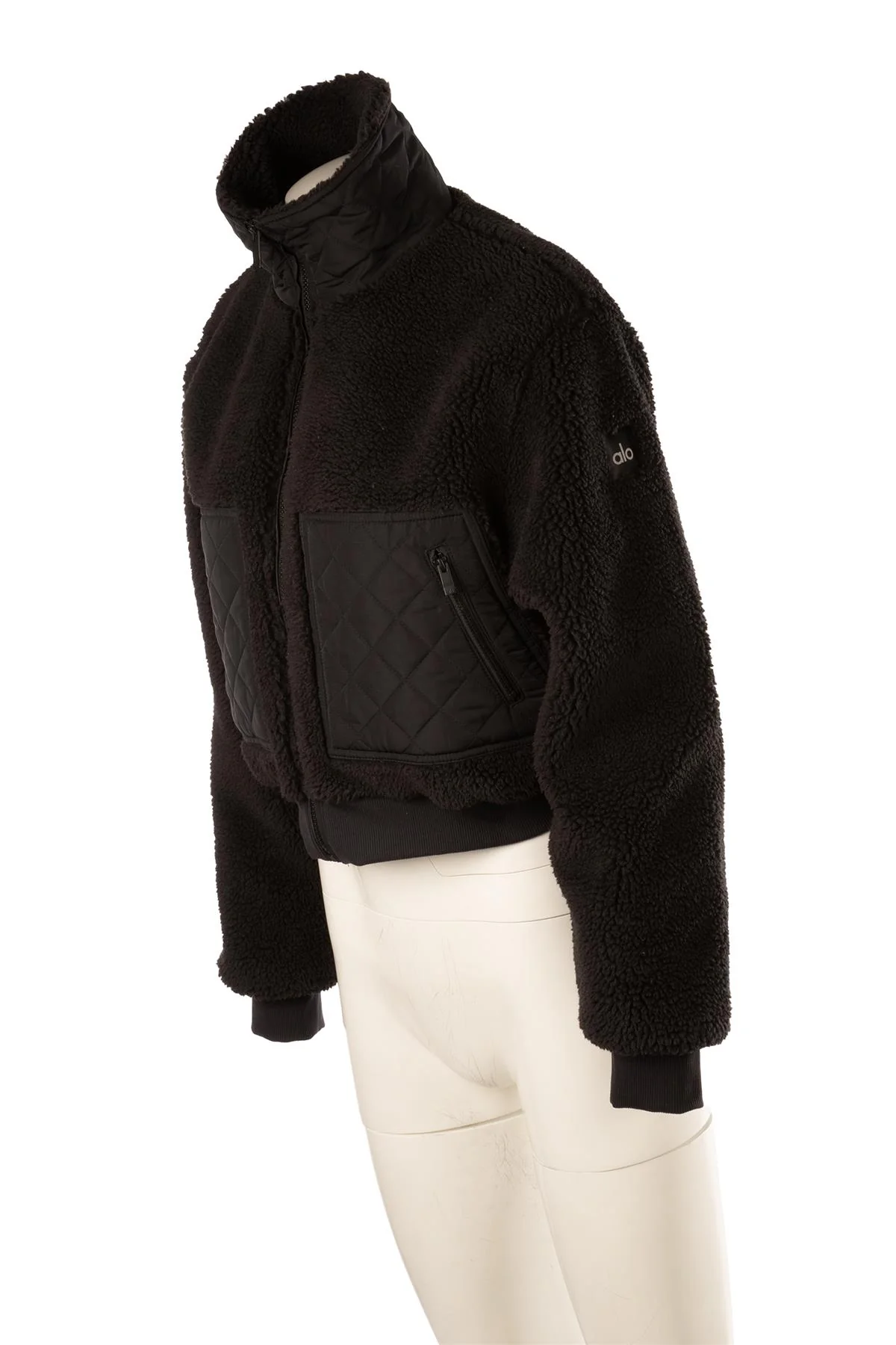 ALO YOGA BLACK FLEECE JACKET SMALL - Image 3