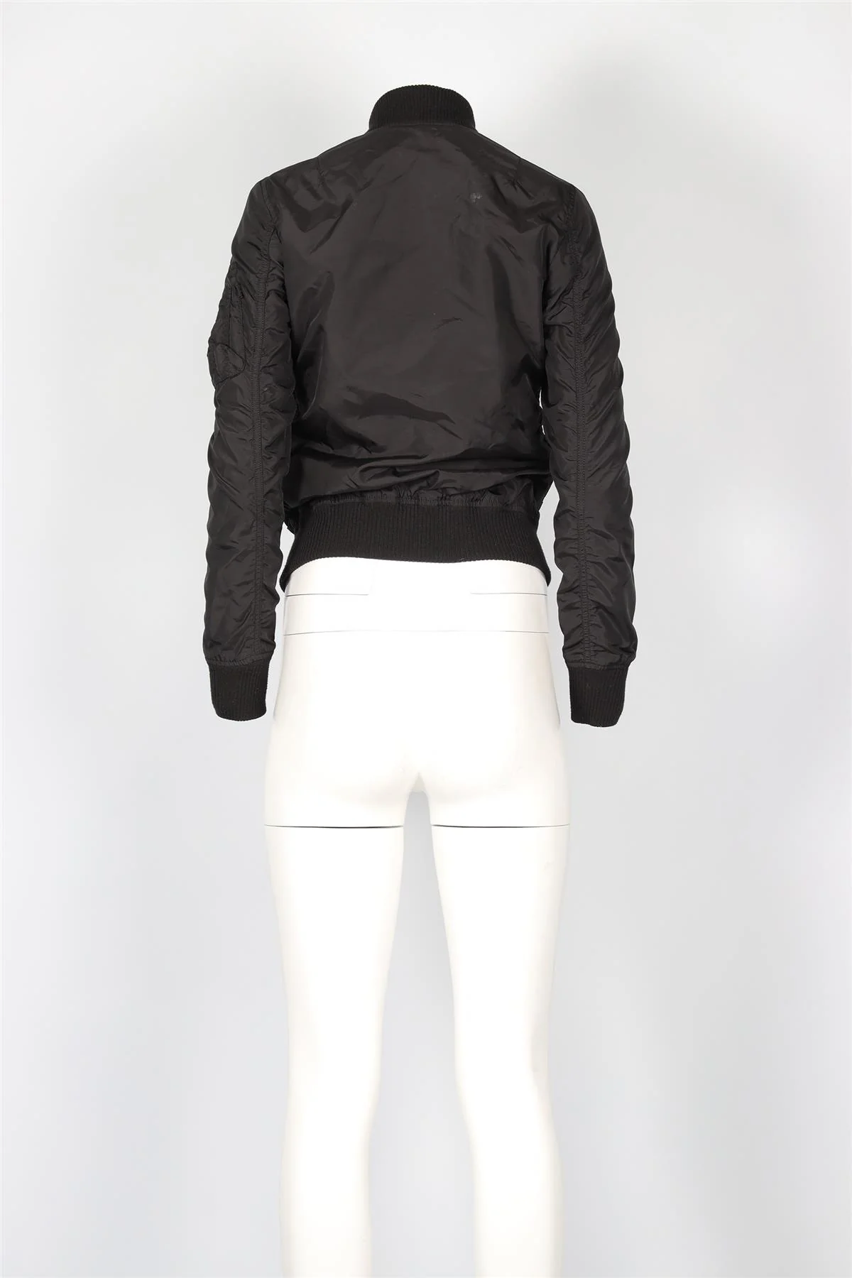 ALPHA INDUSTRIES BLACK NYLON BOMBER JACKET XSMALL - Image 4