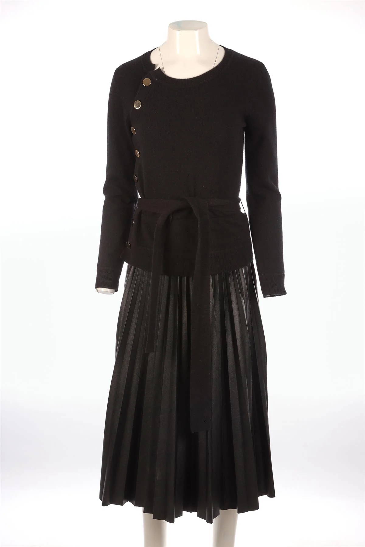 ALTUZARRA BLACK CASHMERE MIDI DRESS FR 36 UK 8 - Image 2