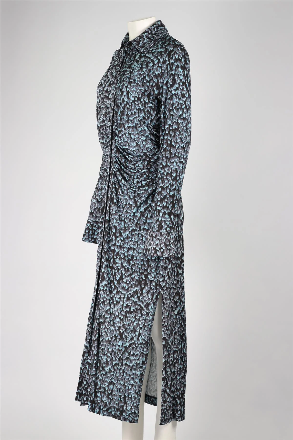 ALTUZARRA BLUE KNIT MIDI DRESS LARGE - Image 3