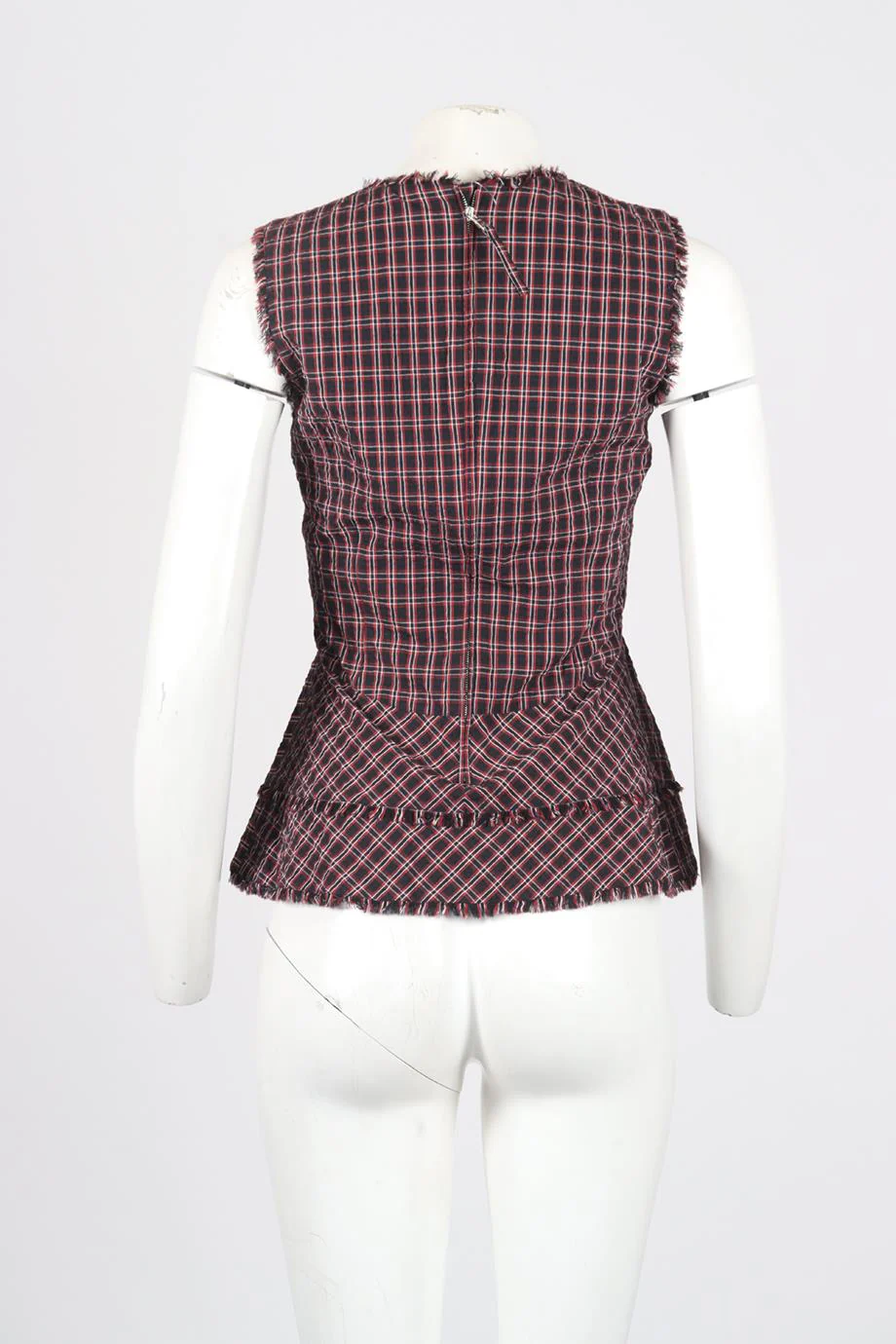 ALTUZARRA CHECKED COTTON BLEND TOP FR 38 UK 10 - Image 4