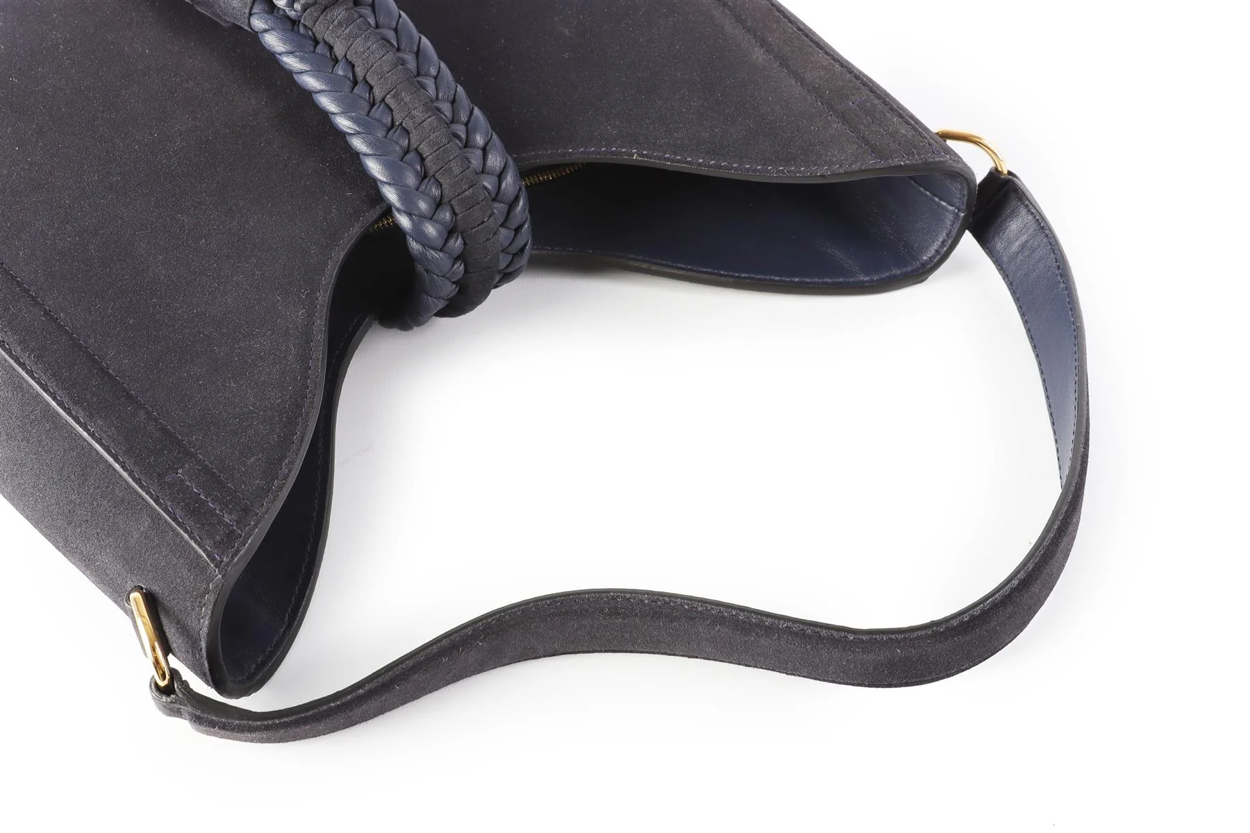 ALTUZARRA NAVY GHIANDA SUEDE SHOULDER BAG - Image 8