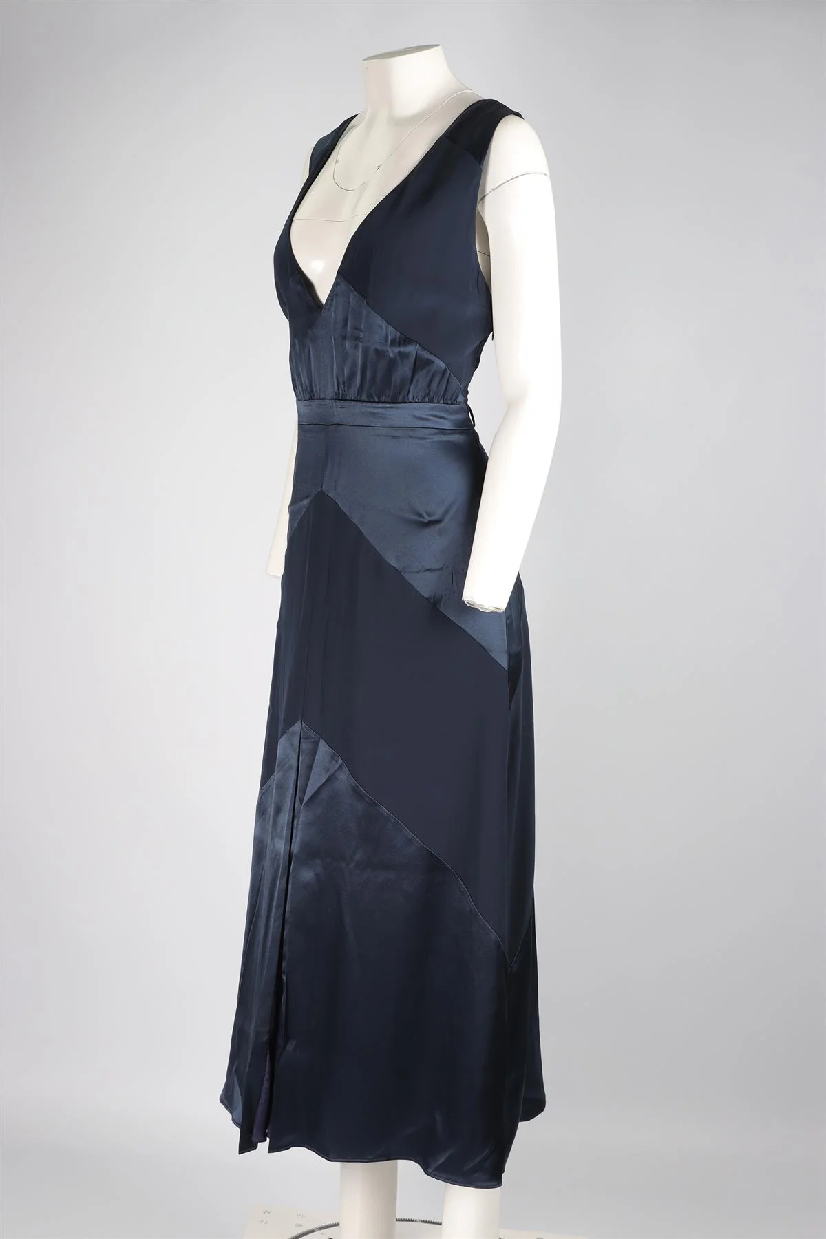 ALTUZARRA NAVY SILK MAXI DRESS IT 42 UK 10 - Image 3