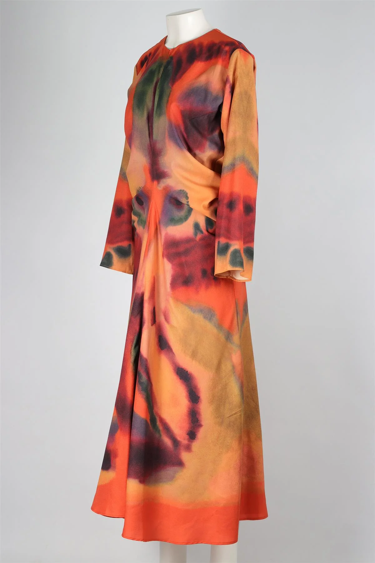 ALTUZARRA ORANGE CHIFFON MIDI DRESS FR 46 UK 18 - Image 3