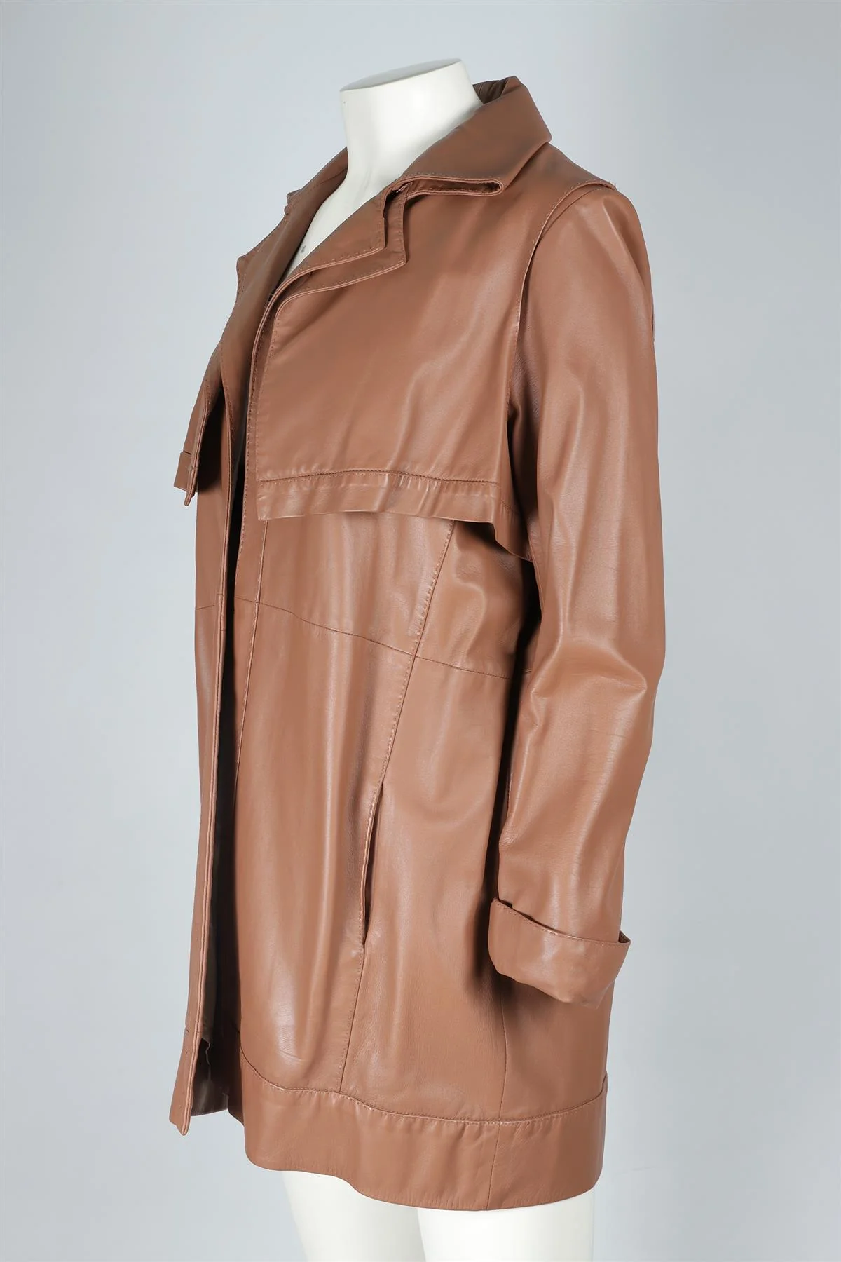 AMANDA WAKELEY NUDE LEATHER JACKET UK 14 - Image 3
