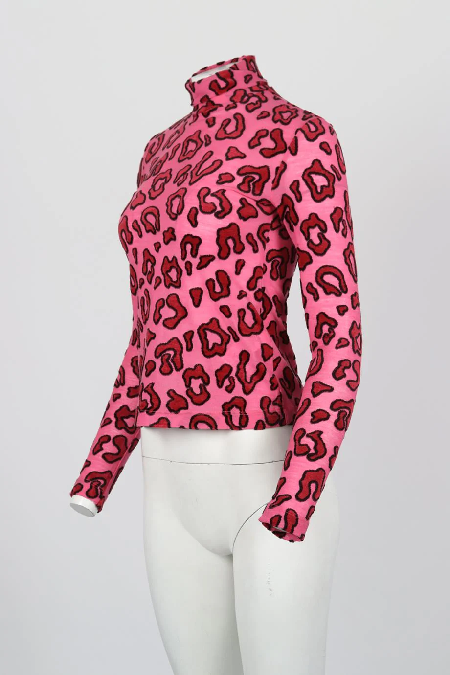 AMBUSH LEOPARD PRINT WOOL BLEND TURTLENECK TOP UK 8 - Image 3