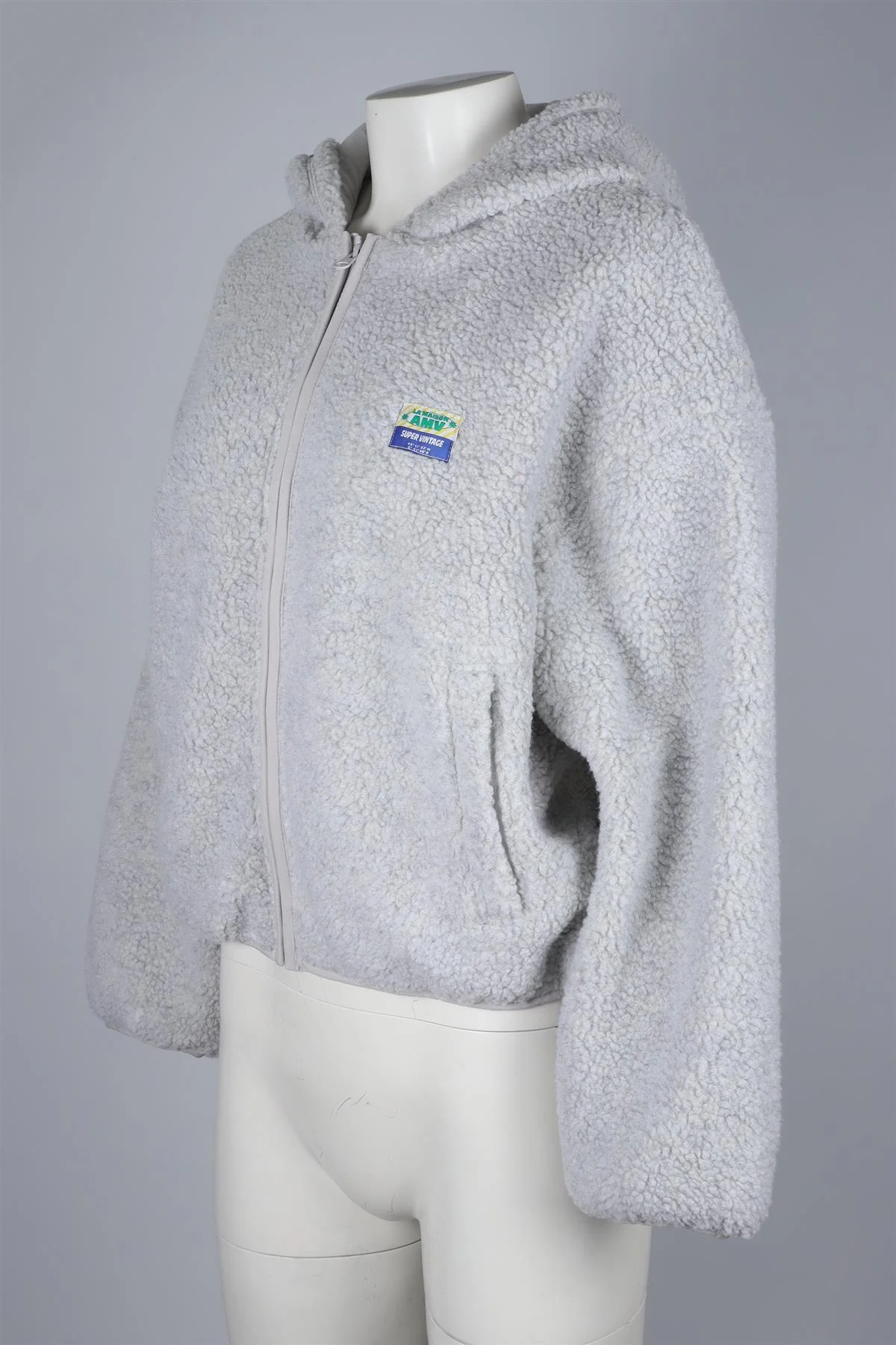AMERICAN VINTAGE GREY FLEECE JACKET XS-SMALL - Image 3