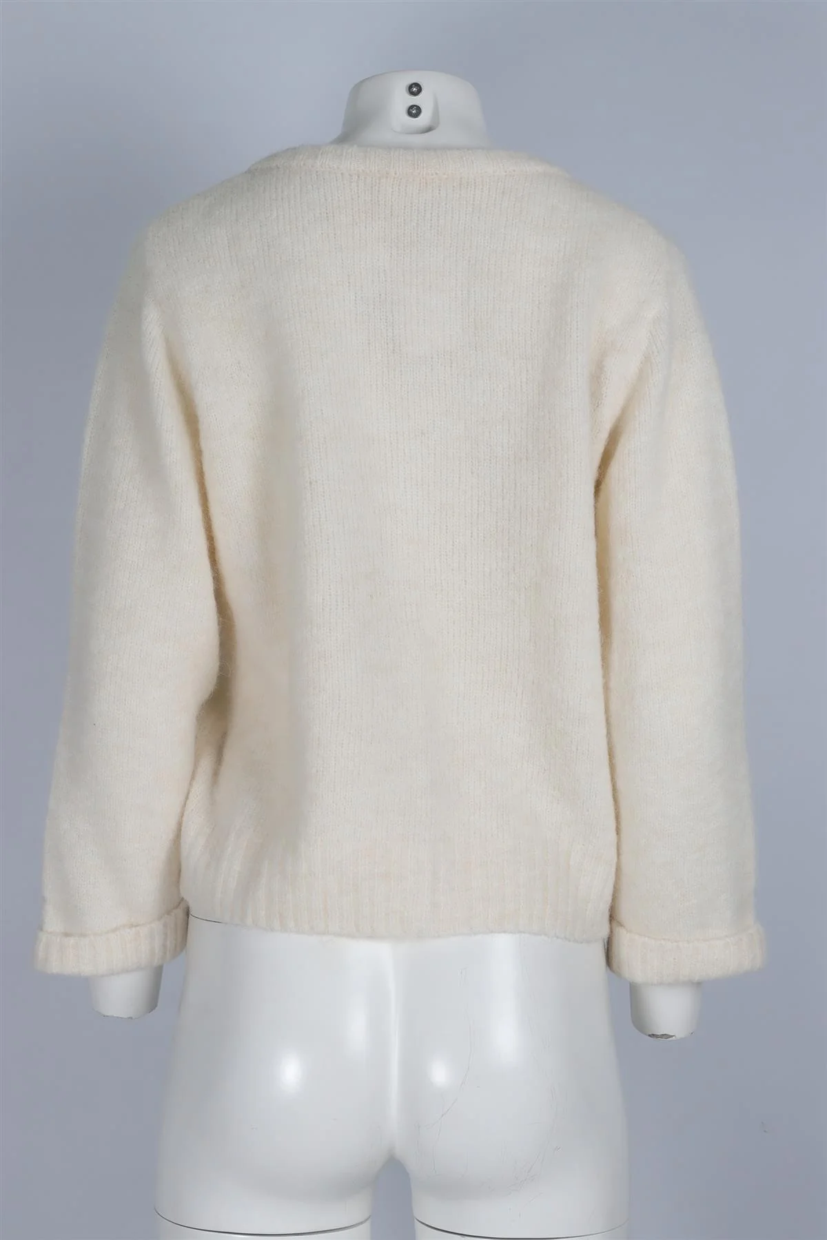 AMERICAN VINTAGE WHITE WOOL CARDIGAN SMALL - Image 4