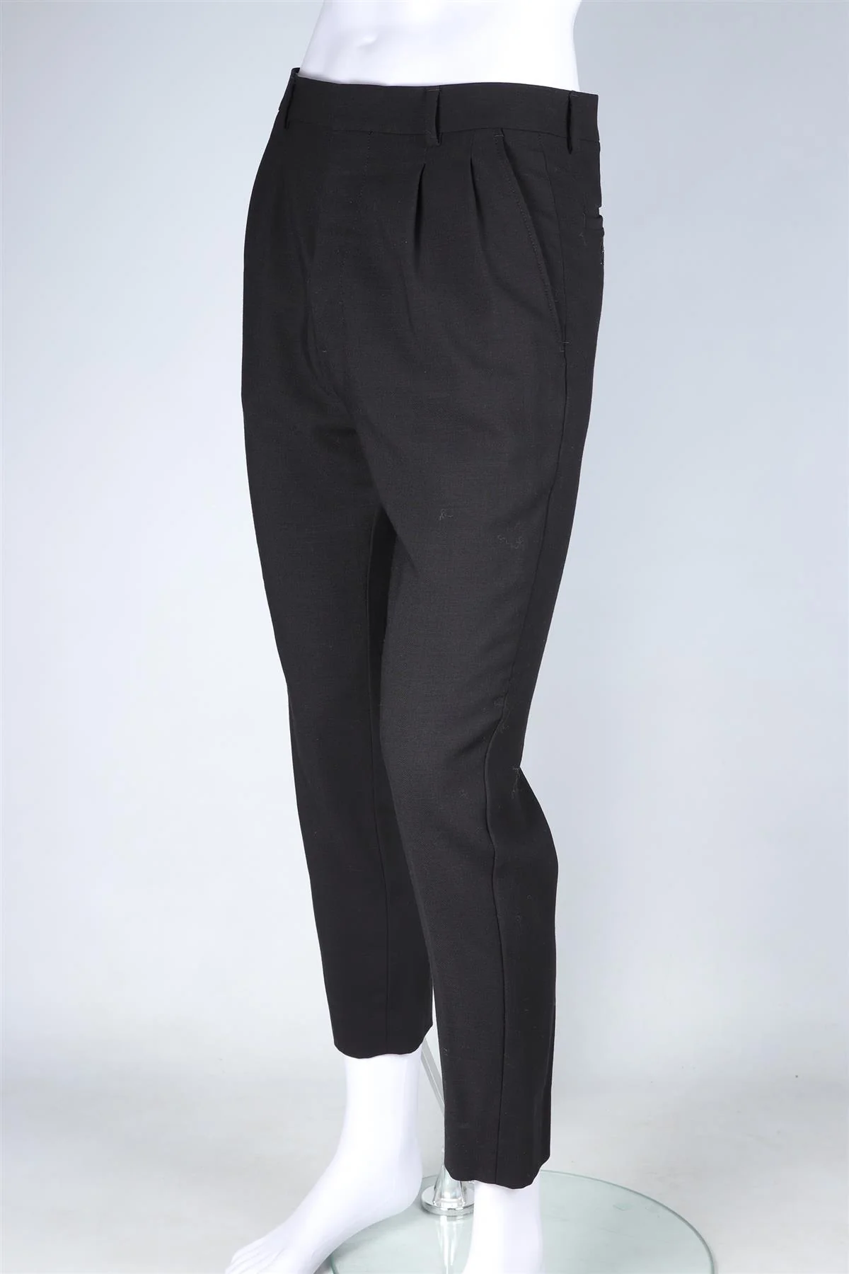 AMI PARIS BLACK MEN'S WOOL STRAIGHT LEG PANTS FR 36 UK/US W28 - Image 3