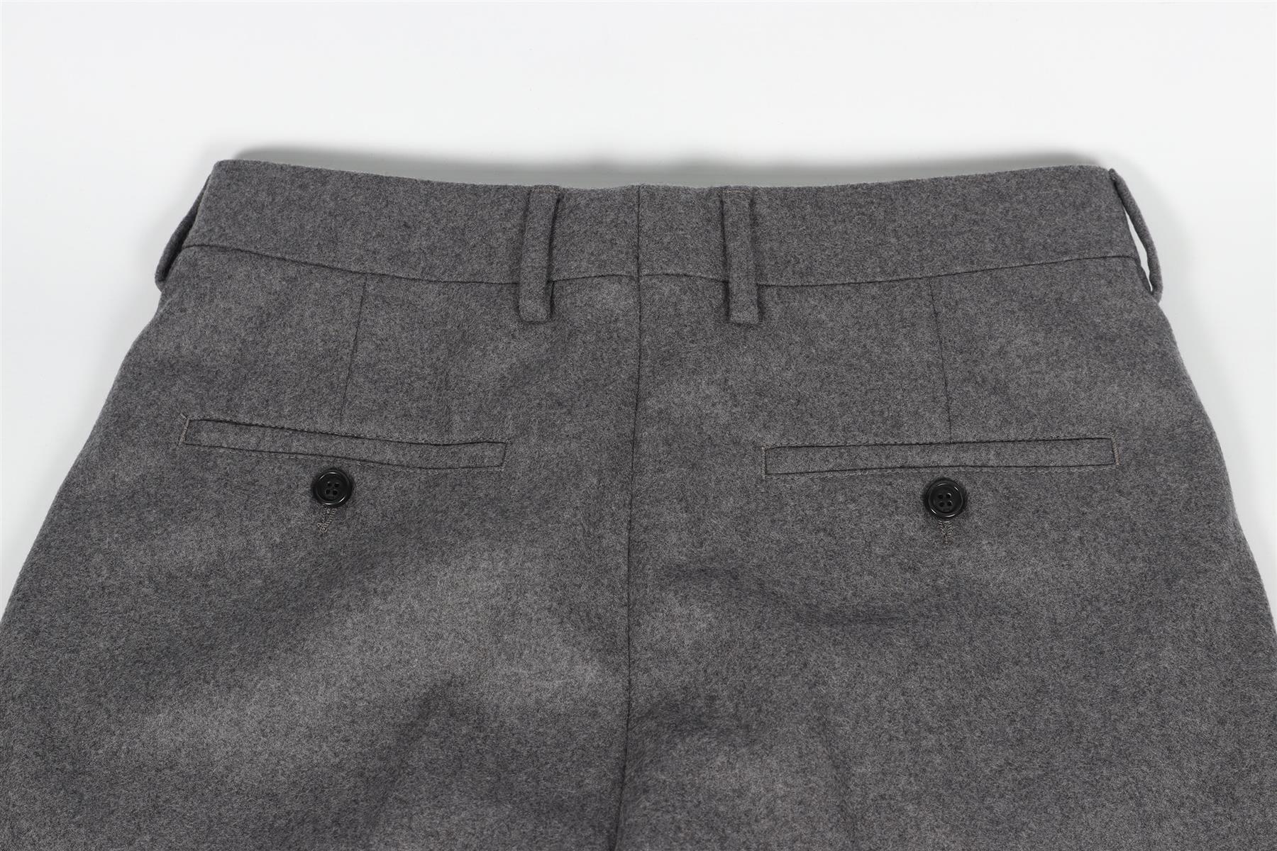 AMI PARIS GREY MEN'S WOOL STRAIGHT LEG PANTS FR 38 UK/US WAIST 30 - Image 5