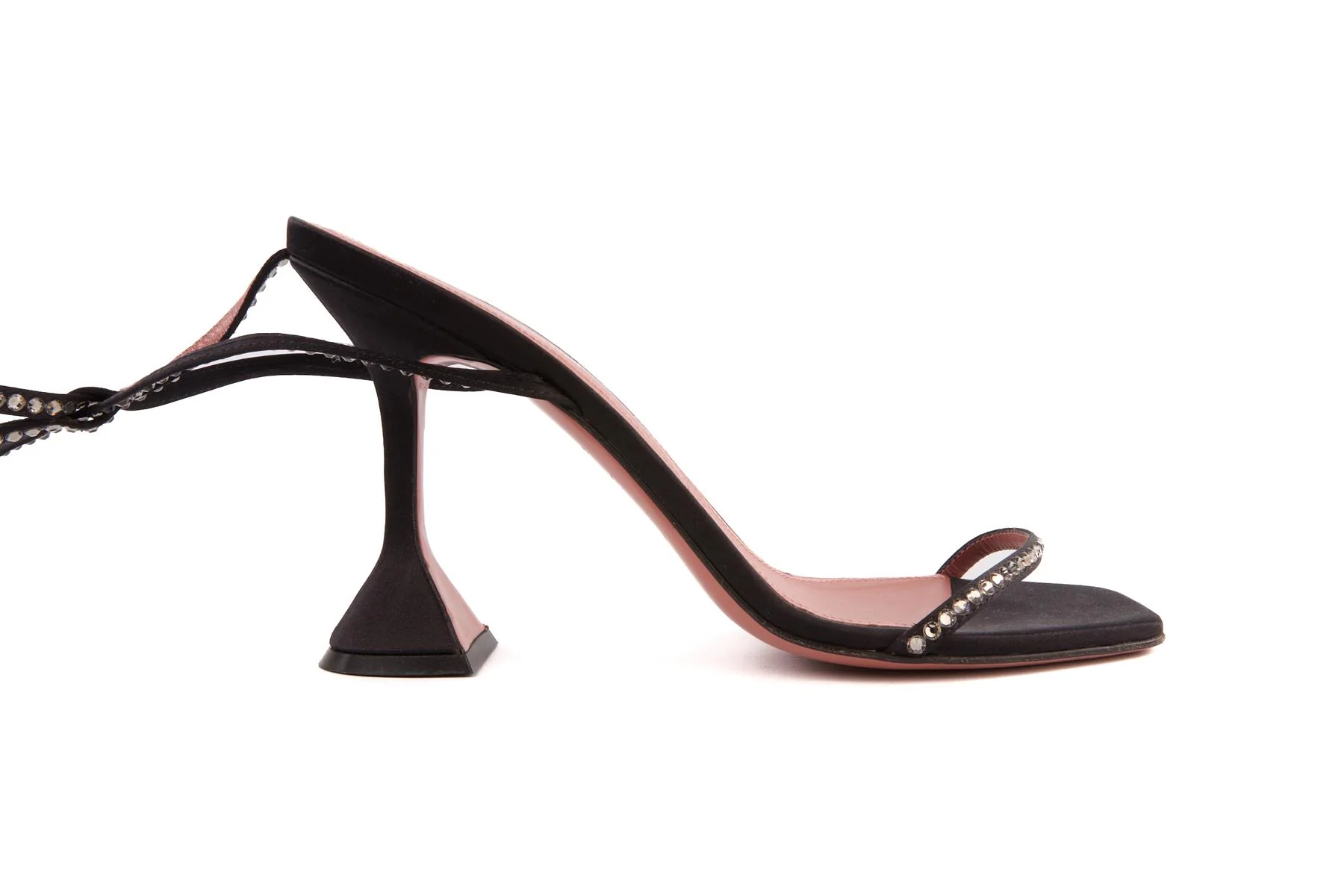 AMINA MUADDI + AWGE LSD BLACK CRYSTAL AND SATIN SANDALS EU 40 UK 7 US 10 - Image 3