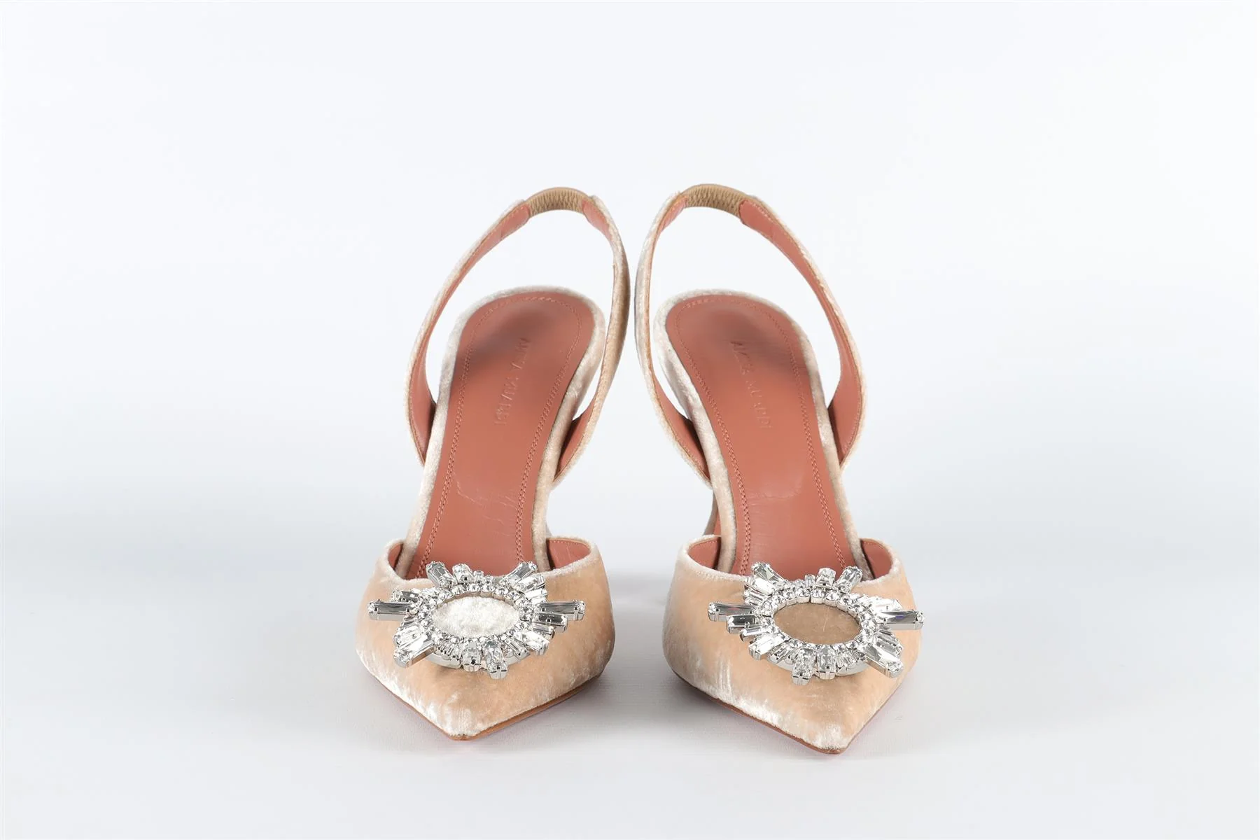 AMINA MUADDI BEIGE VELVET SLINGBACK PUMPS EU 38 UK 5 US 8 - Image 3