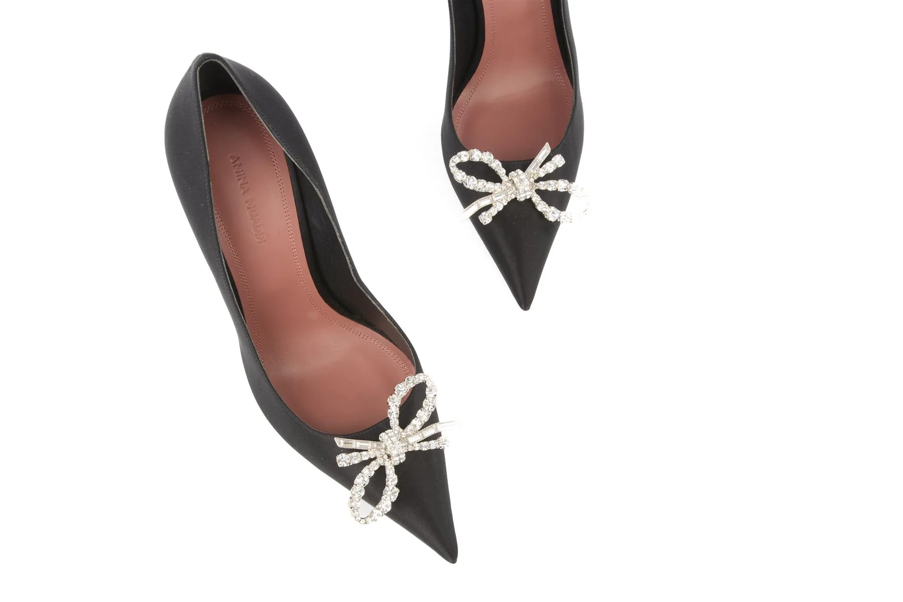 AMINA MUADDI BLACK CRYSTAL AND SATIN PUMPS EU 37.5 UK 4.5 US 7.5 - Image 4