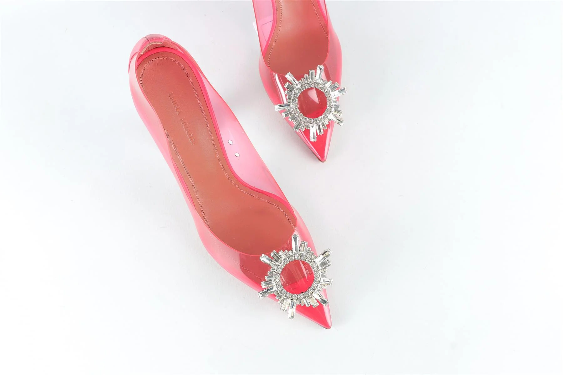 AMINA MUADDI PINK CRYSTAL AND PVC PUMPS EU 38 UK 5 US 8 - Image 4