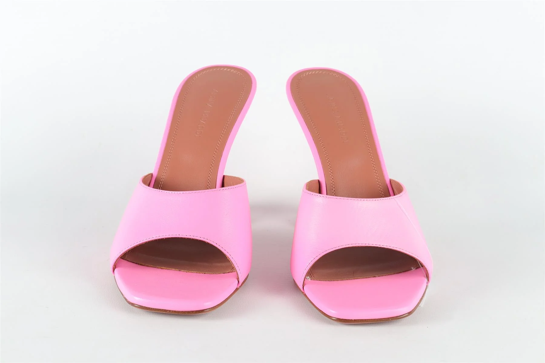 AMINA MUADDI PINK LEATHER MULES EU 38 UK 5 US 8 - Image 3