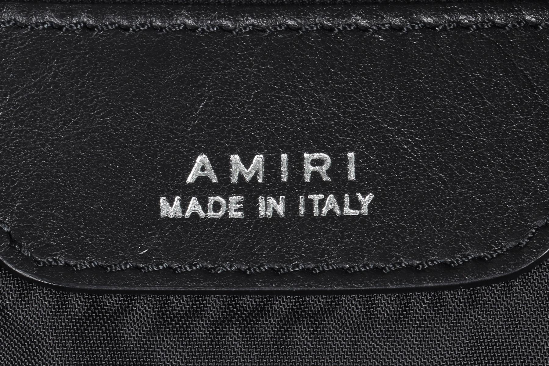 AMIRI BLACK NYLON AND LEATHER BACKPACK - Image 9