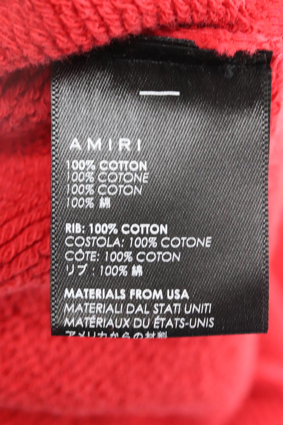 AMIRI DISTRESSED EMBROIDERED COTTON JERSEY SWEATSHIRT SMALL - Image 6