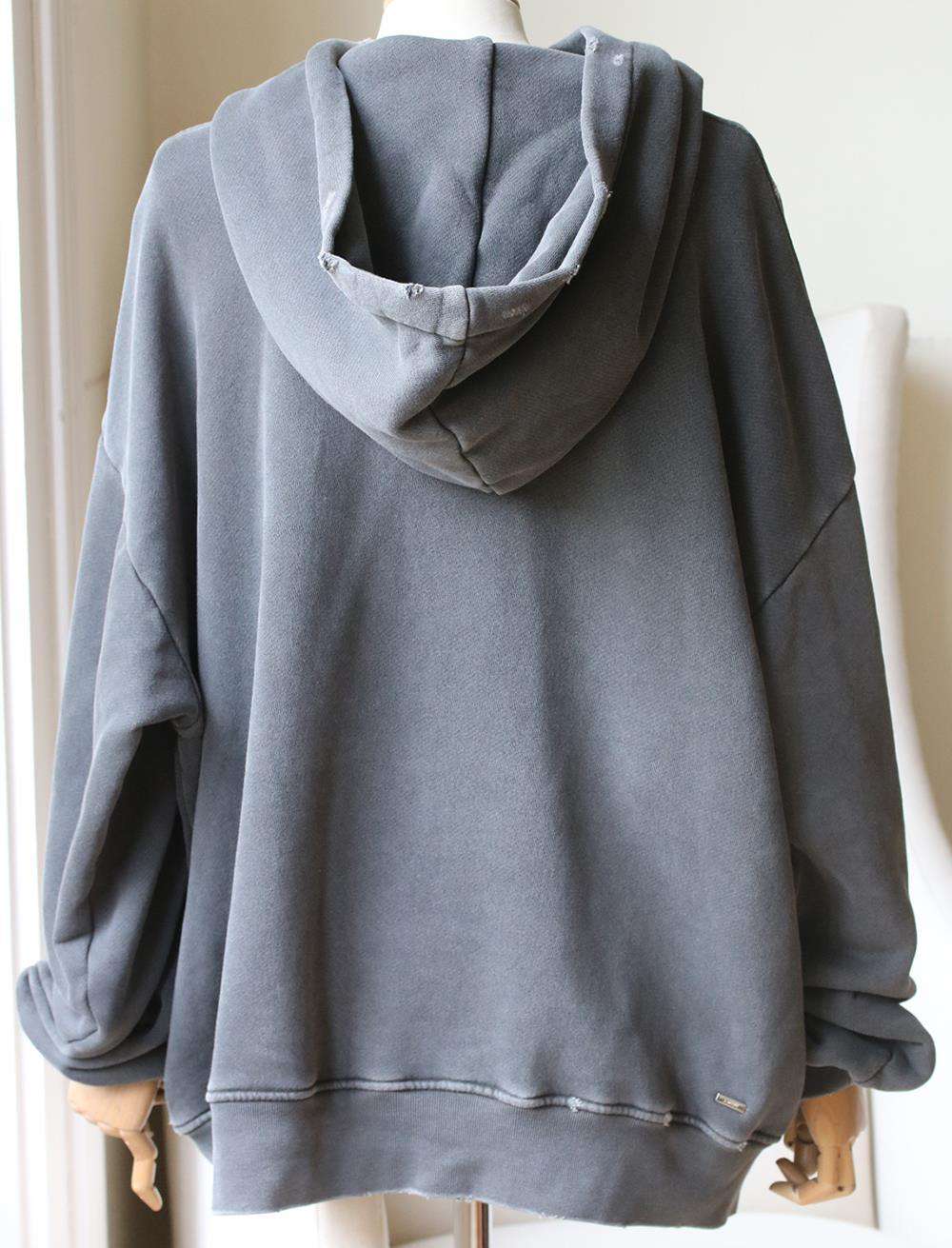 AMIRI HEAVEN AND HELL PRINTED COTTON JERSEY HOODIE MEDIUM - Image 4