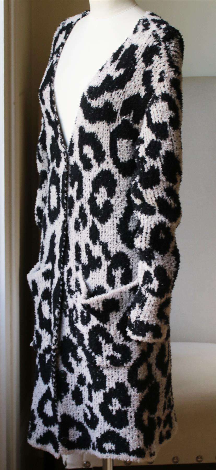 AMIRI LEOPARD PRINT WOOL BLEND CARDIGAN XSMALL - Image 2