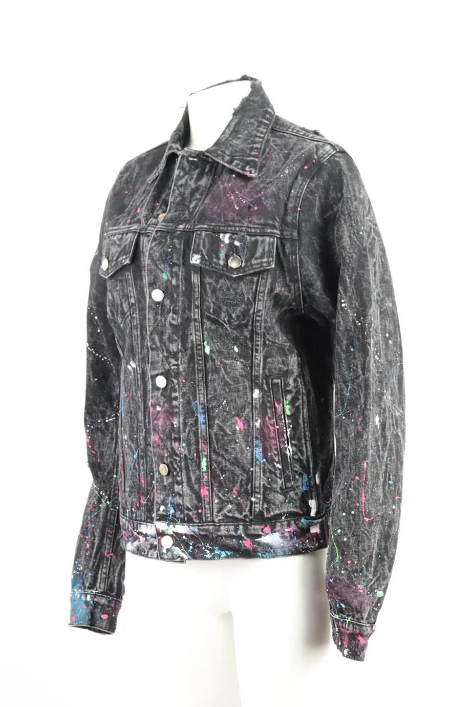 AMIRI PRINTED DISTRESSED DENIM JACKET SMALL - Image 3