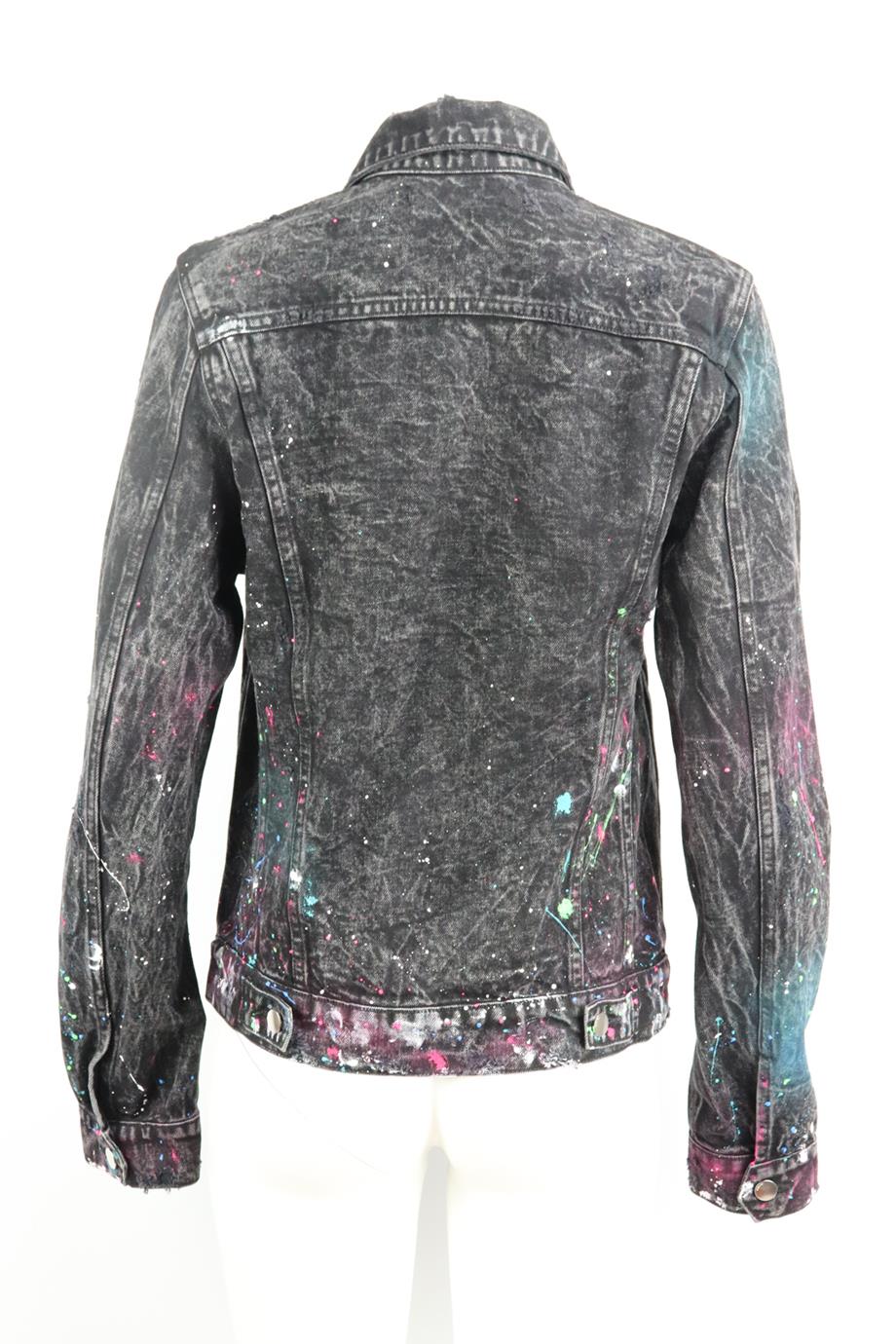 AMIRI PRINTED DISTRESSED DENIM JACKET SMALL - Image 4