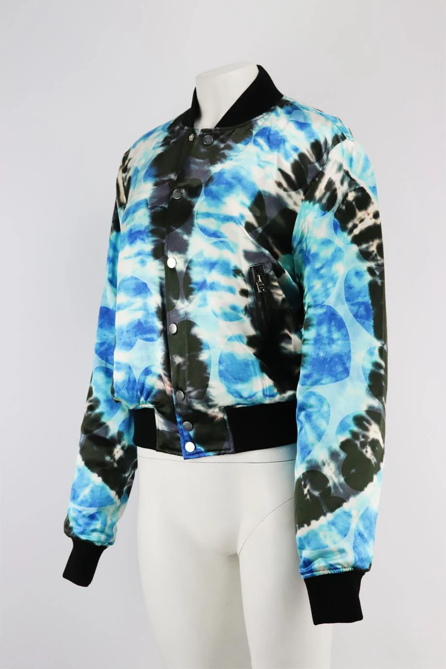 AMIRI PRINTED TIE DYED SILK BLEND BOMBER JACKET SMALL - Image 3