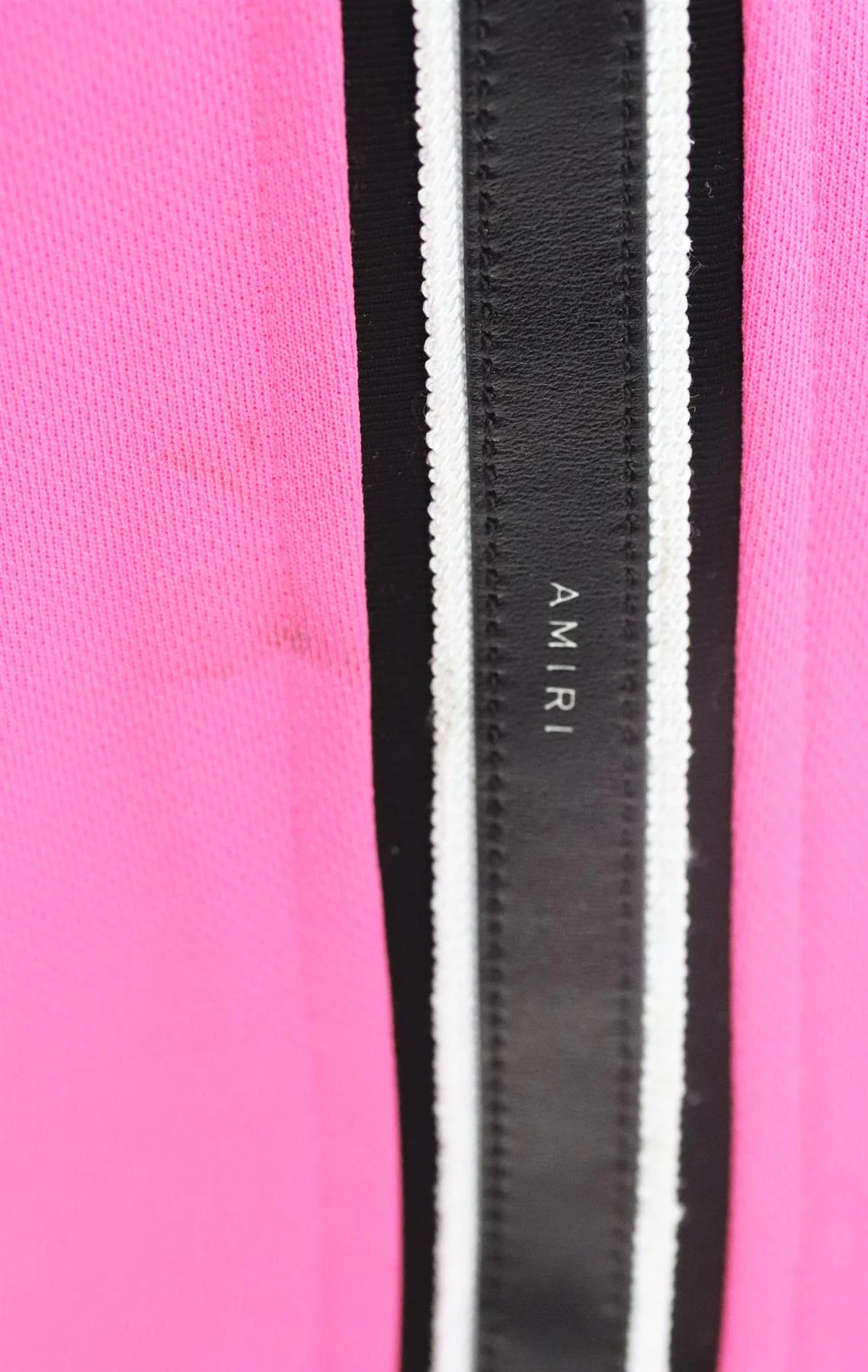 AMIRI STRIPED LEATHER TRIMMED JERSEY TRACK PANTS XSMALL - Image 4