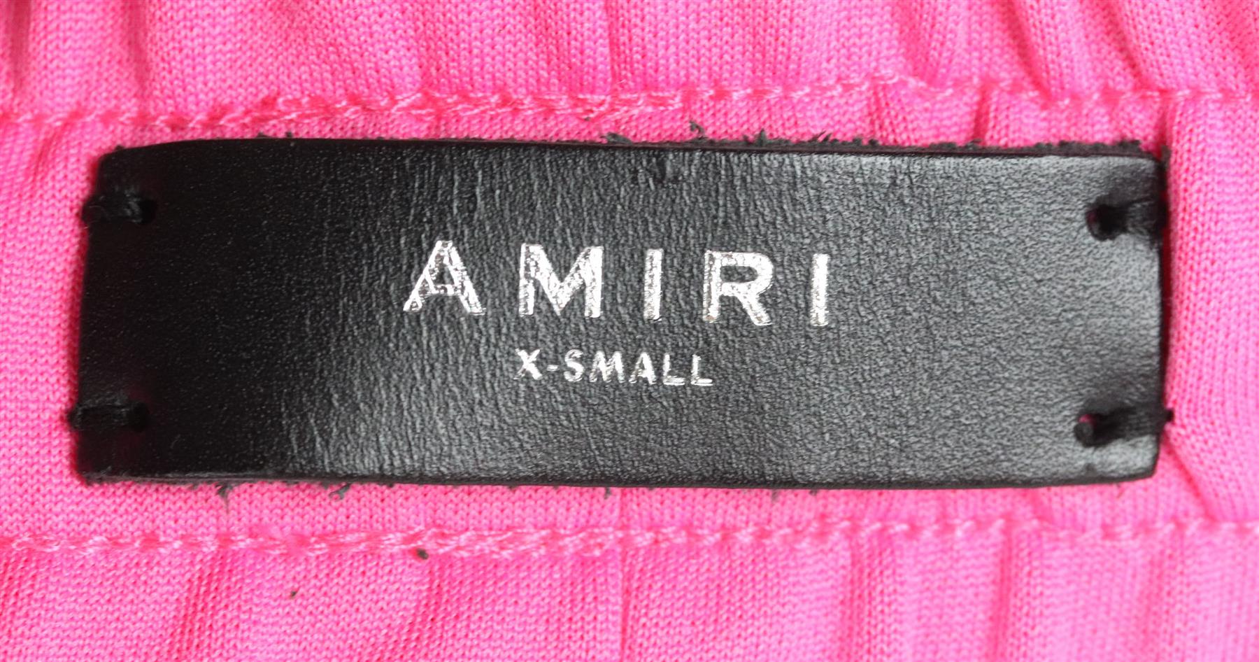 AMIRI STRIPED LEATHER TRIMMED JERSEY TRACK PANTS XSMALL - Image 6