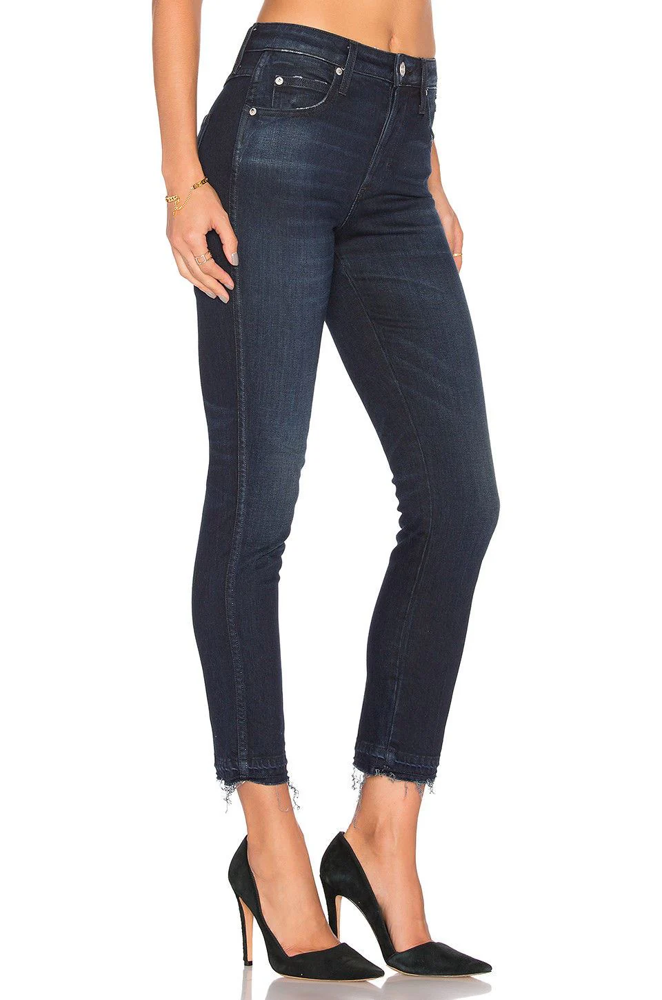 AMO BABE RELEASED HEM CROP JEANS IN ECLIPSE W27 UK 8/10 - Image 9